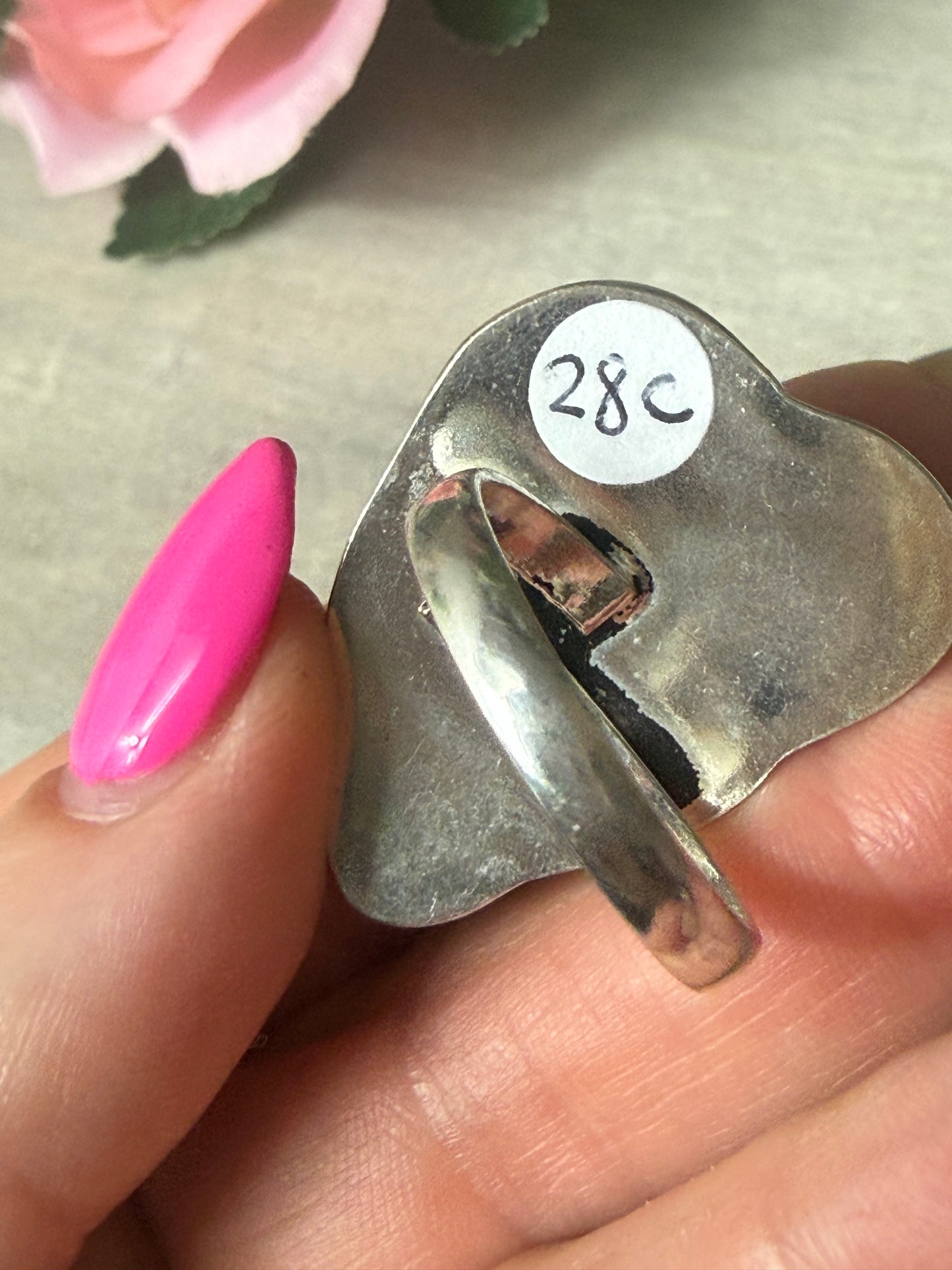 Lab Cloud  Adjustable Silver Plated Ring