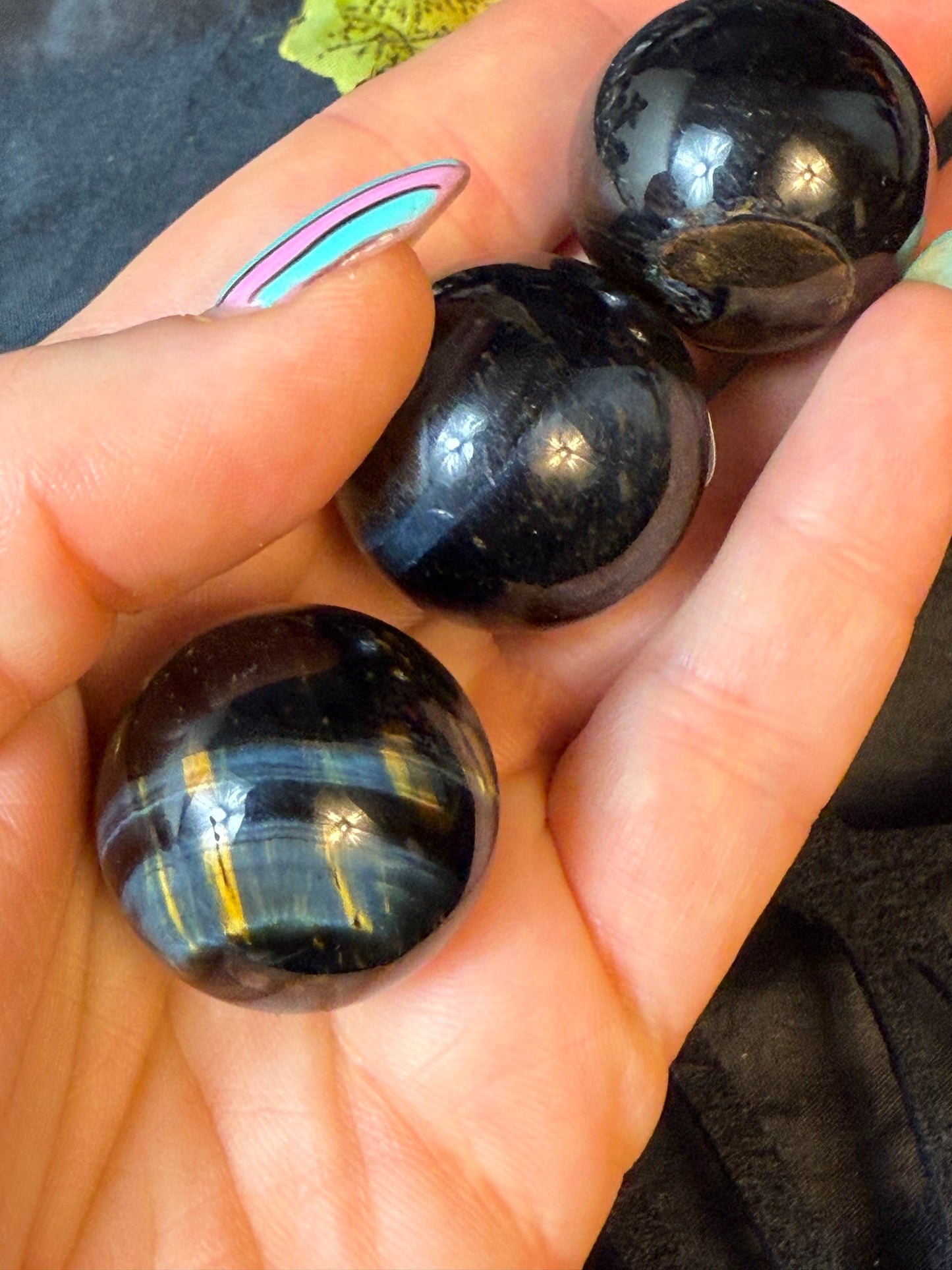Blue Tigers Eye Sphere - Hawks Eye