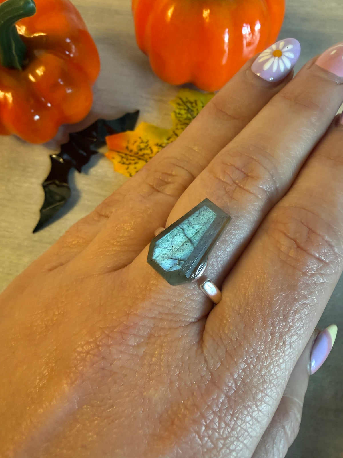 Handmade Lab Coffin Adjustable 925 Silver Ring