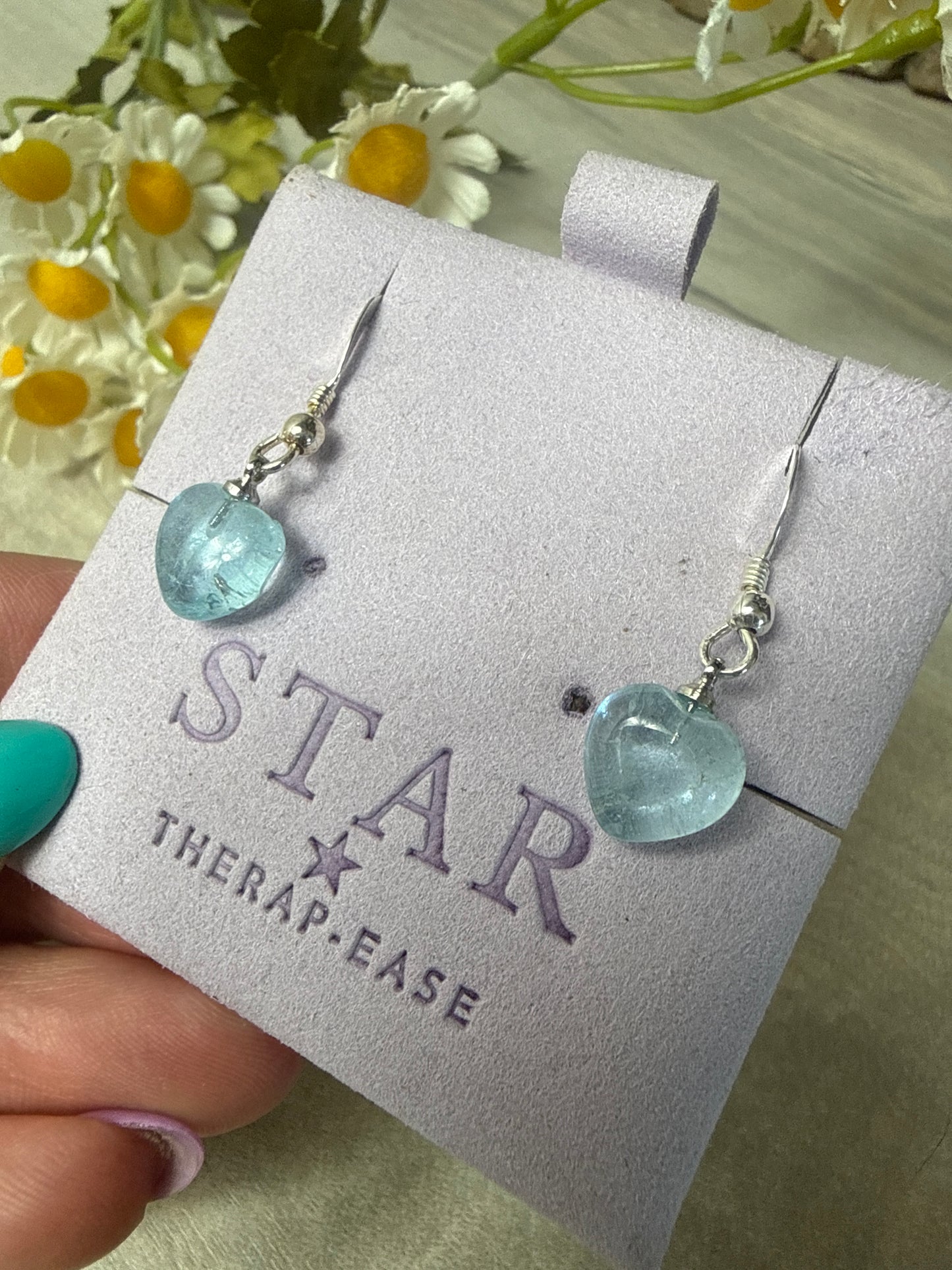 Aquamarine Earrings Handmade - 925 Sterling Silver