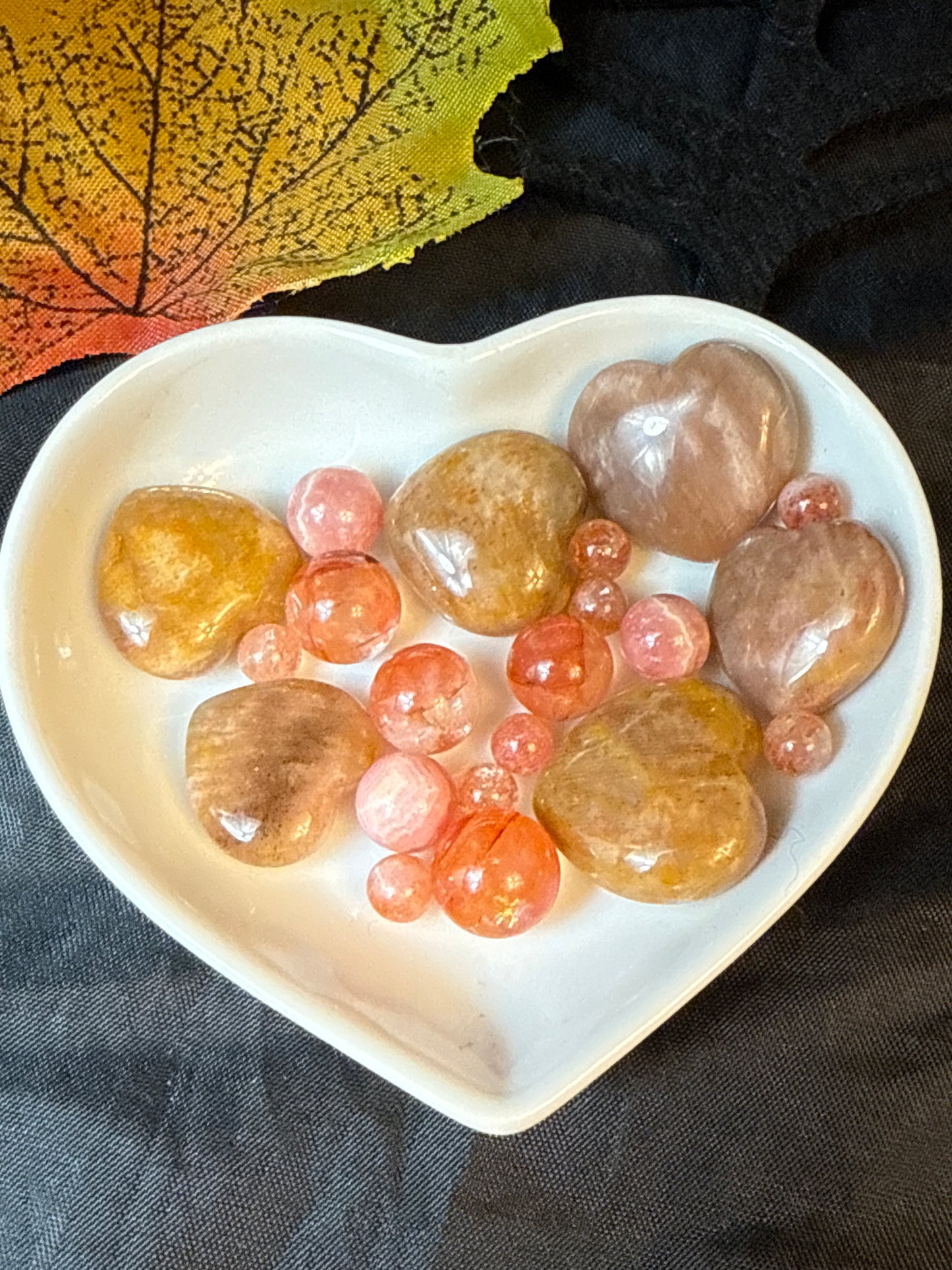 Small Black Moonstone Heart