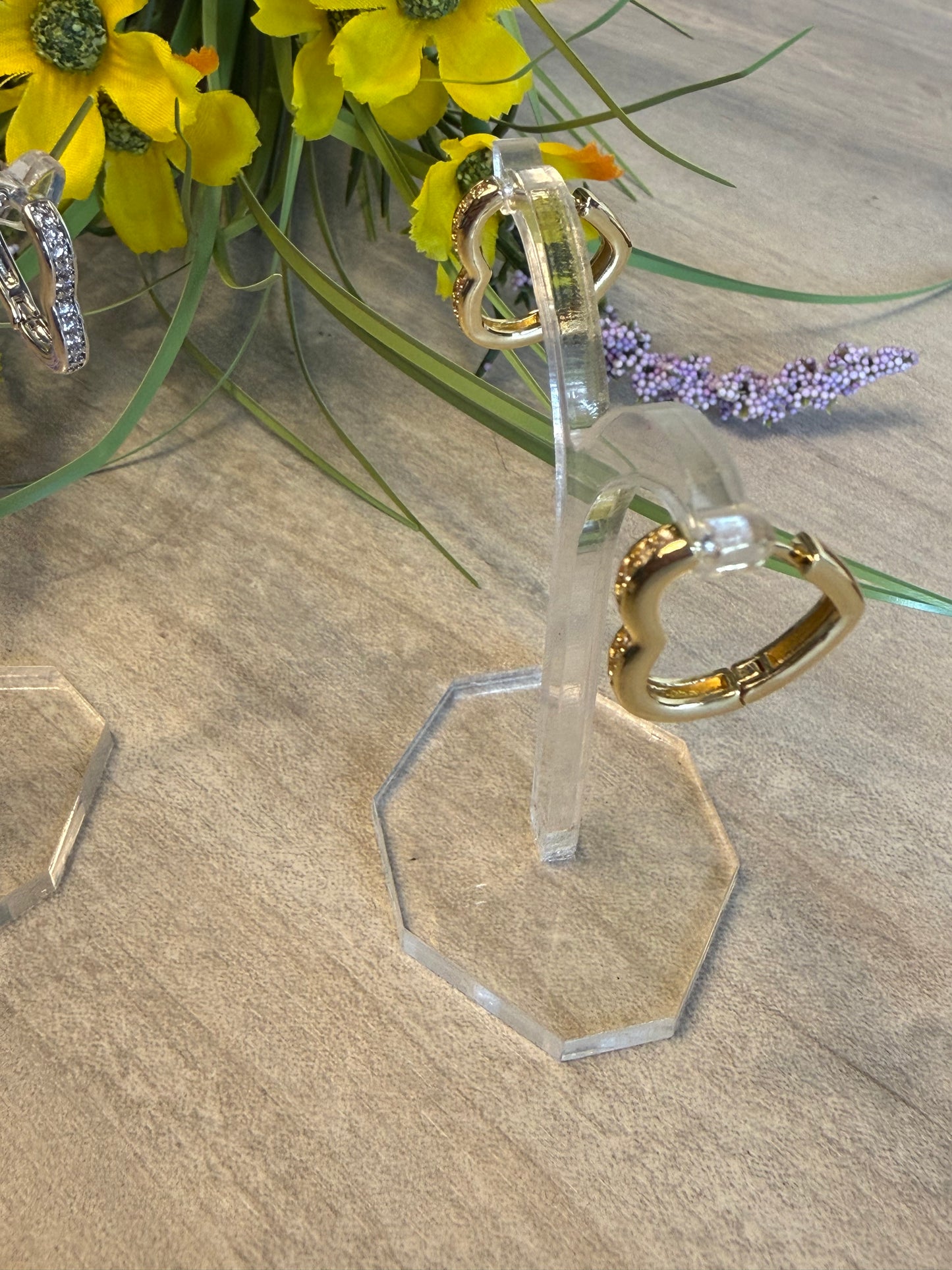 Sparkly Heart Hoop Earrings