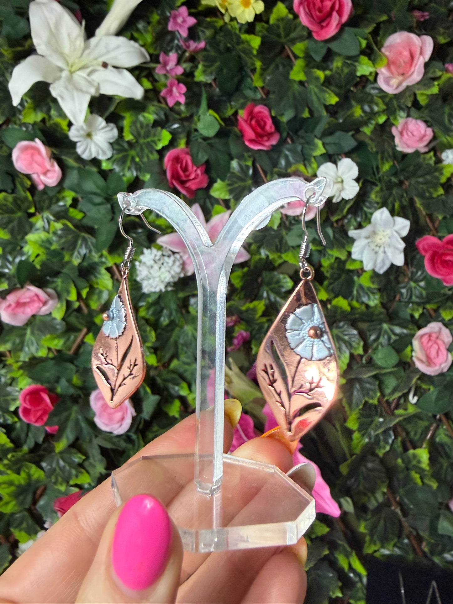 Diamond Daisy Earrings - Stainless steel / Copper