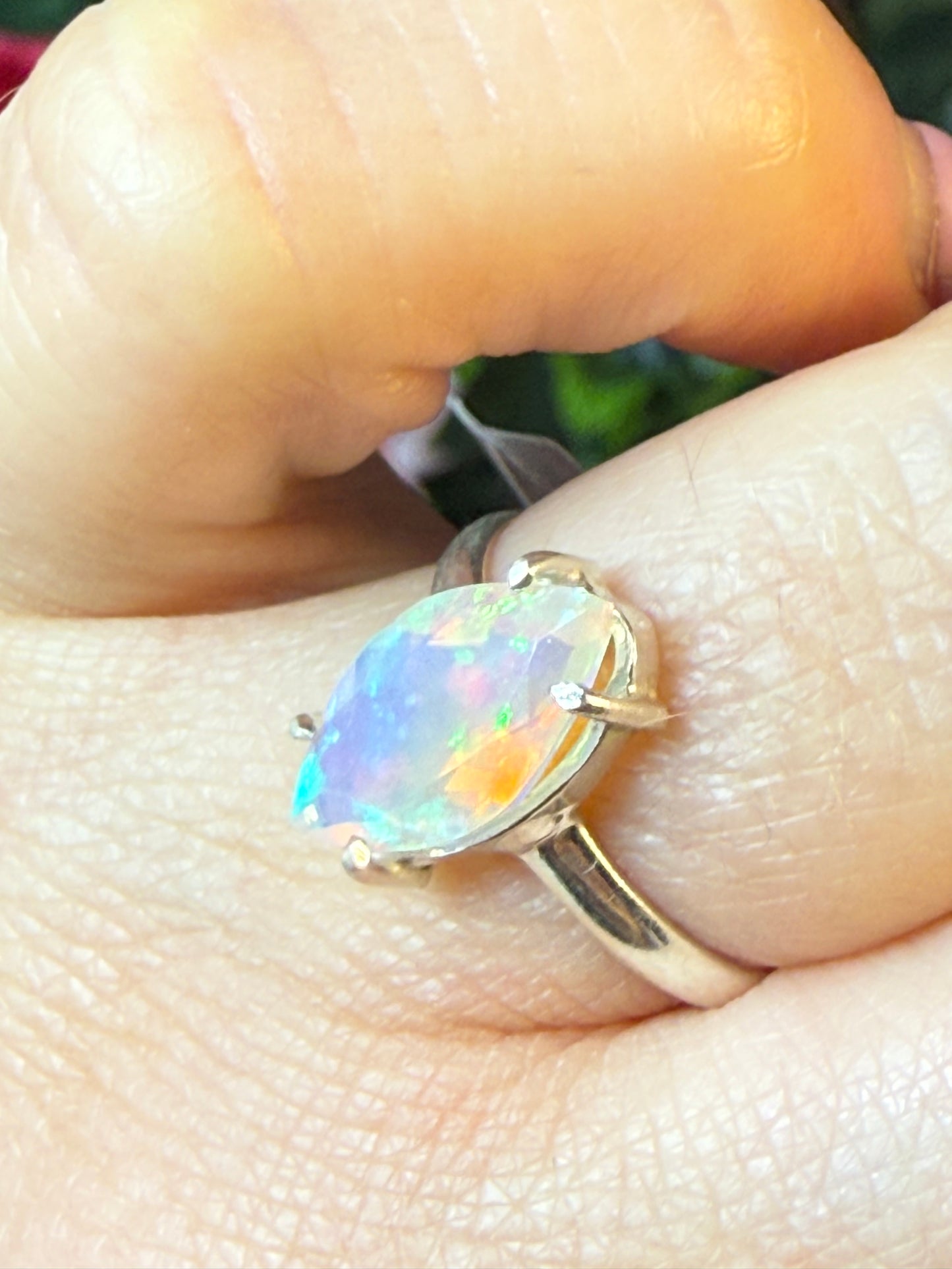 Ethiopian Opal 925 Silver Ring - Size L 1/2 - M