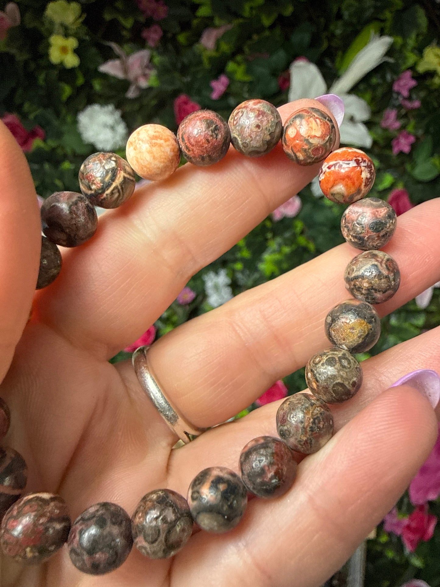 Leopard Skin Jasper- 8mm Bead Bracelet LAST