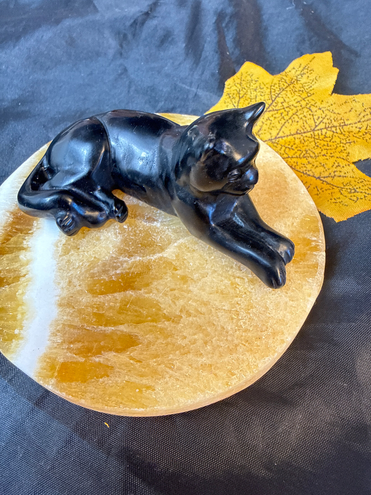 Lucky Black Obsidian Cat