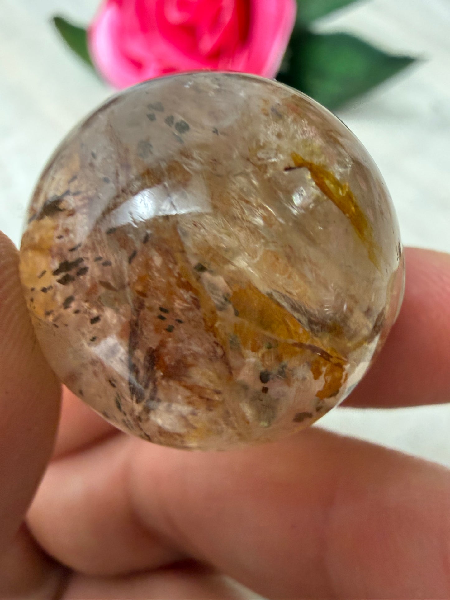 Pyrite Quartz Sphere - 24mm