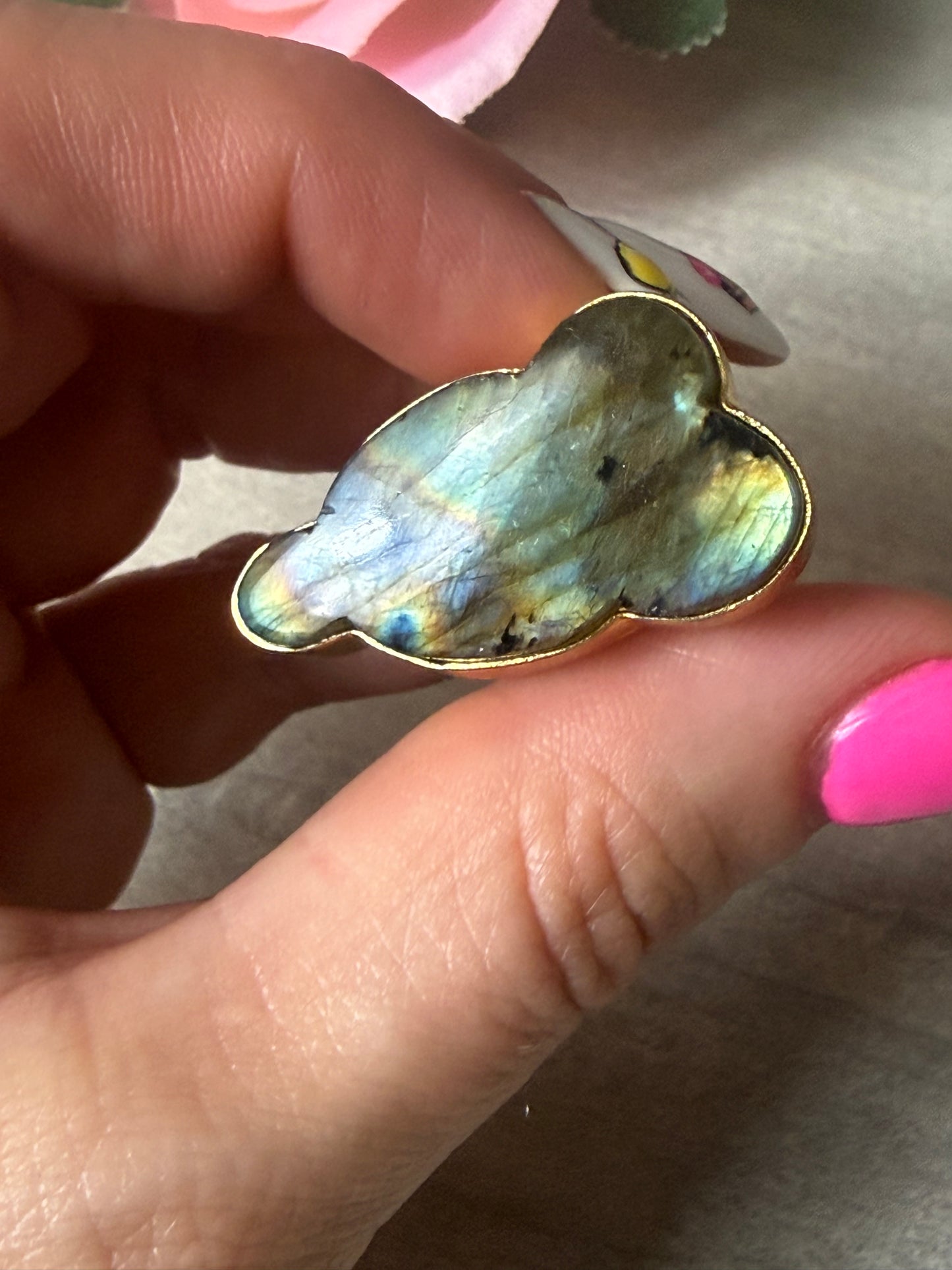 Lab Cloud Adjustable Gold Plated Ring