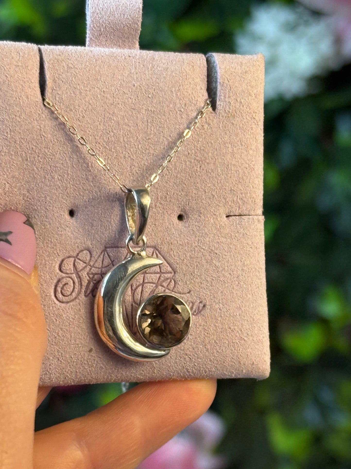 Smoky Moon 925 Sterling Pendant