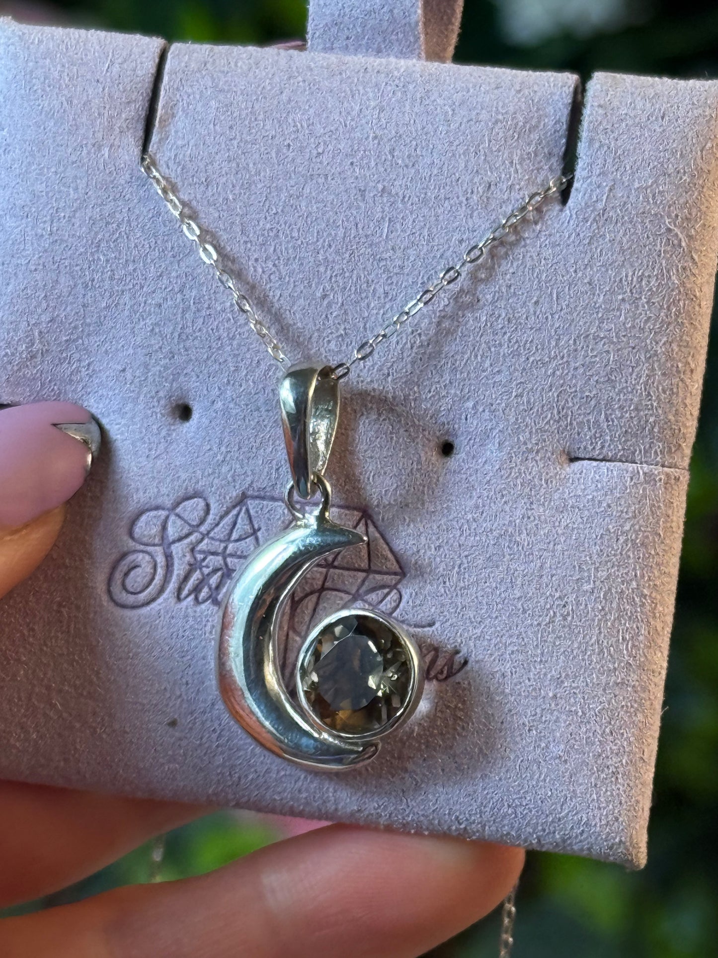 Smoky Moon 925 Sterling Pendant