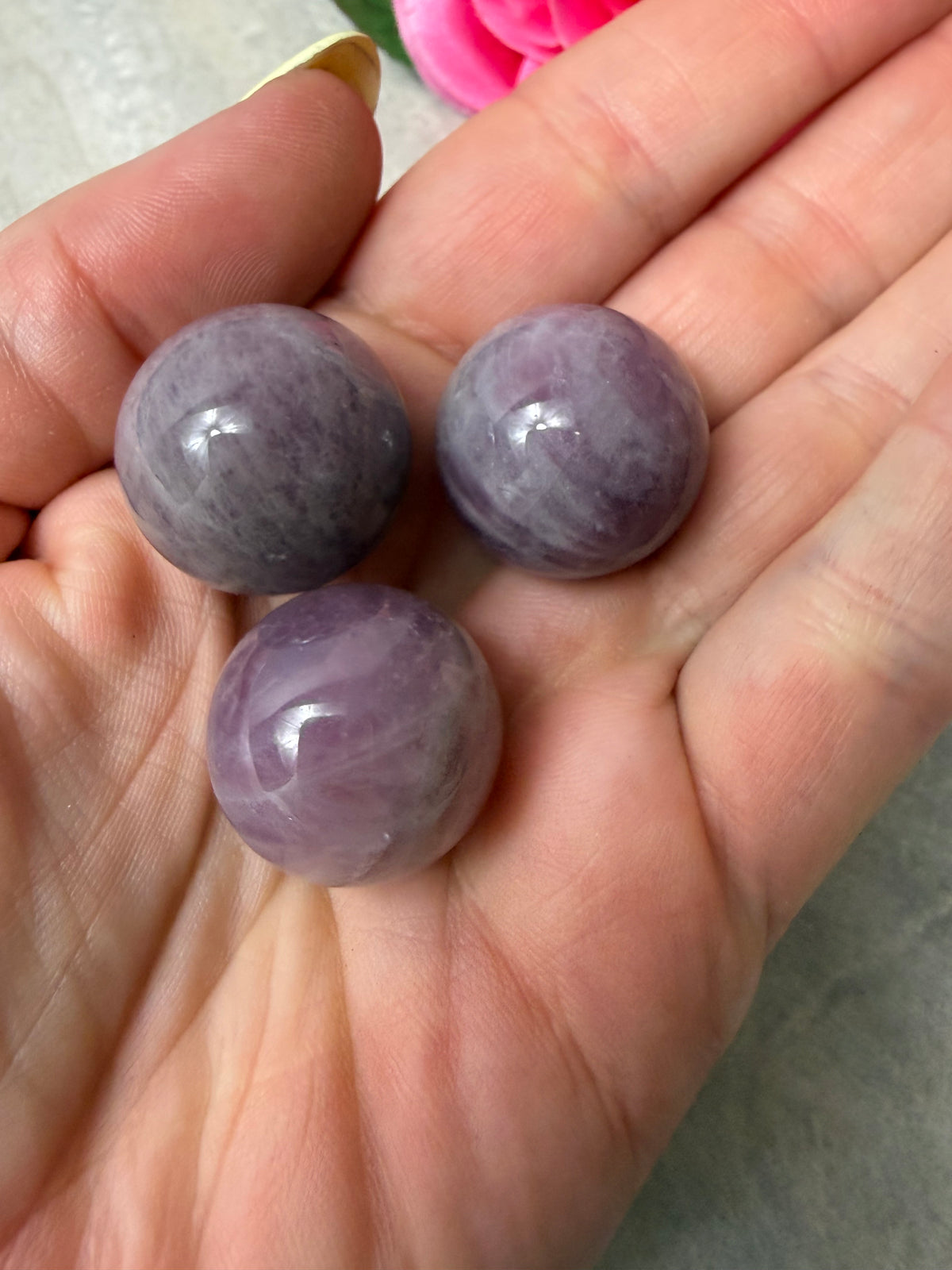 Lavender Purple Rose Quartz Sphere - 22mm