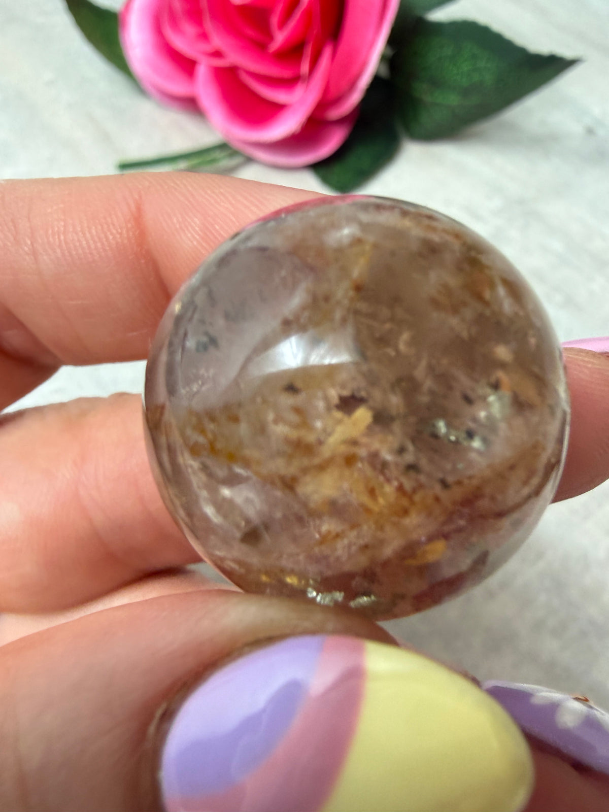 Pyrite Quartz Sphere - 24mm
