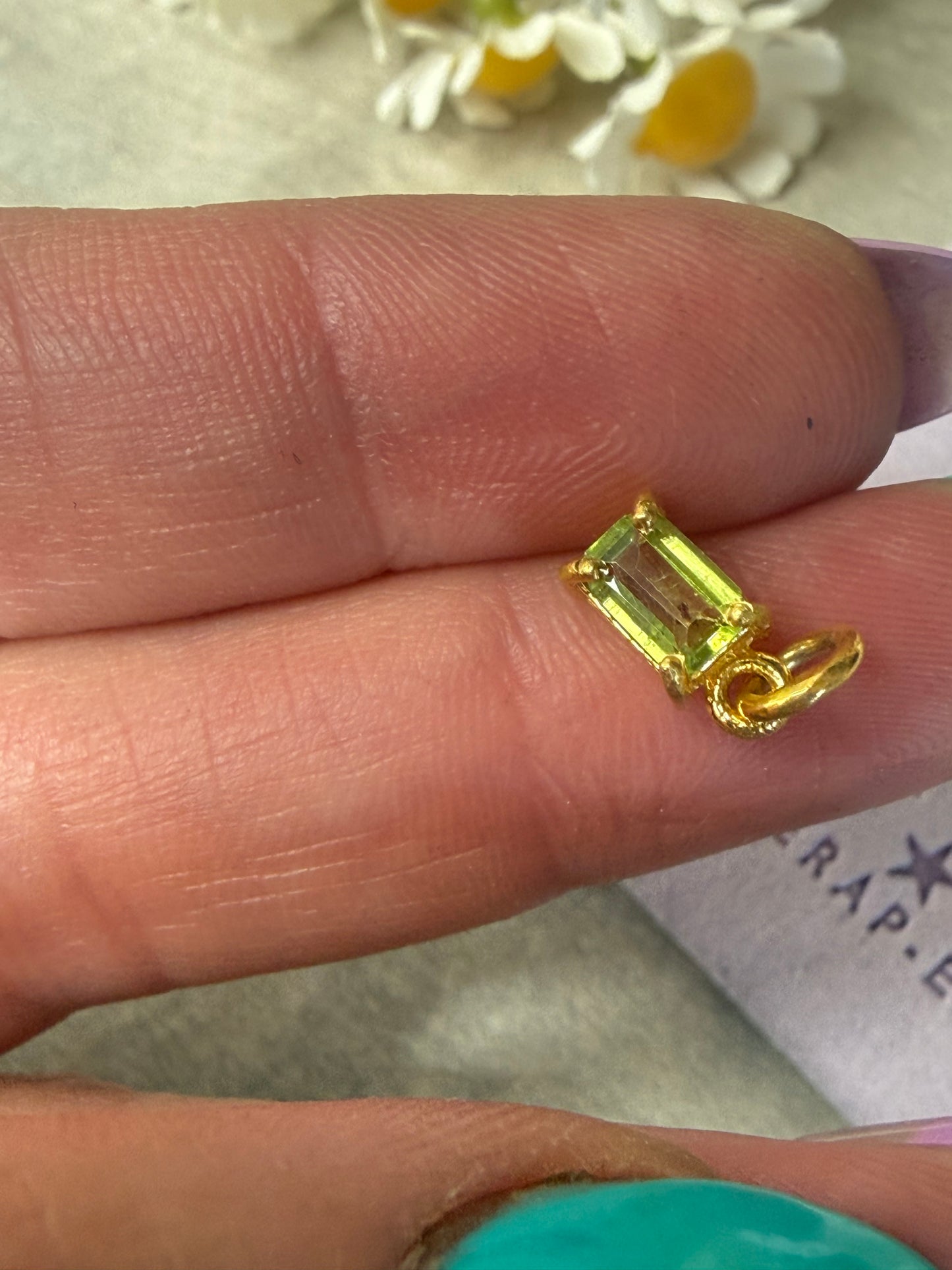 Emerald cut 18K Gold Pendant