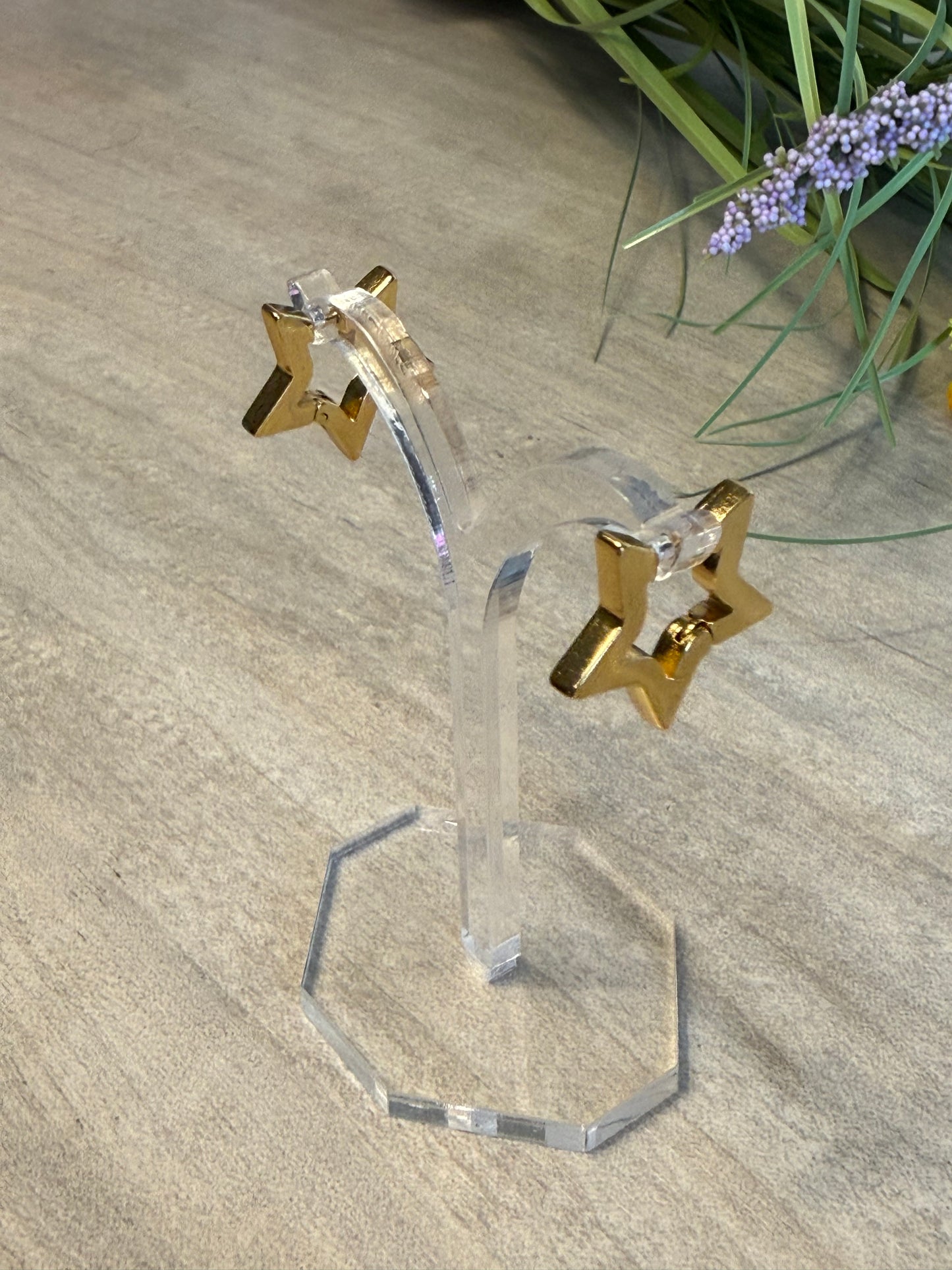 Star Hoop Earrings