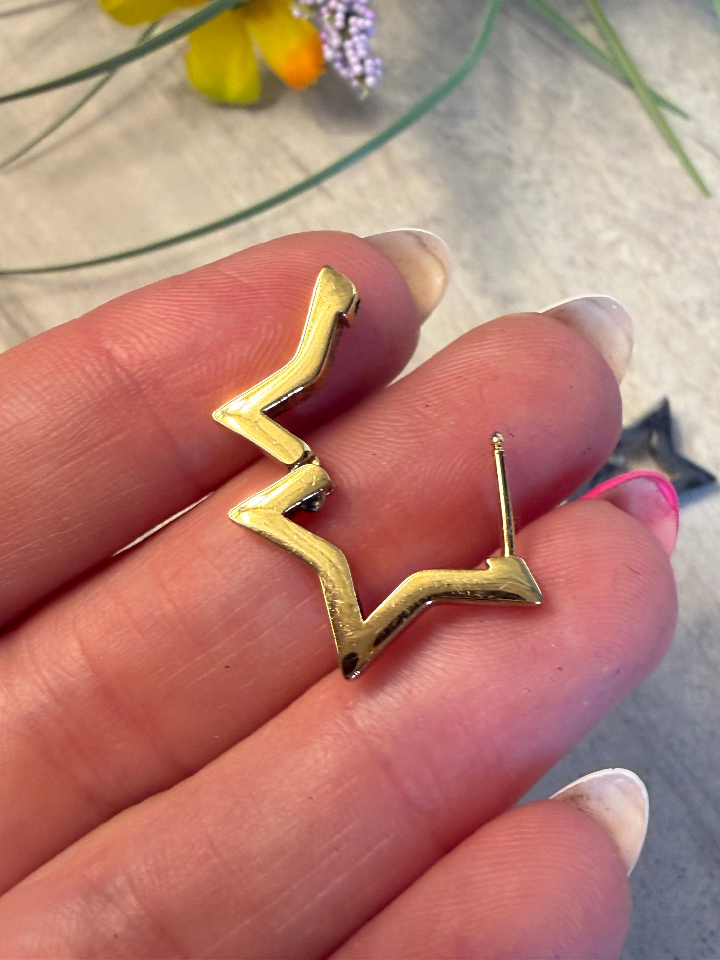 Star Hoop Earrings