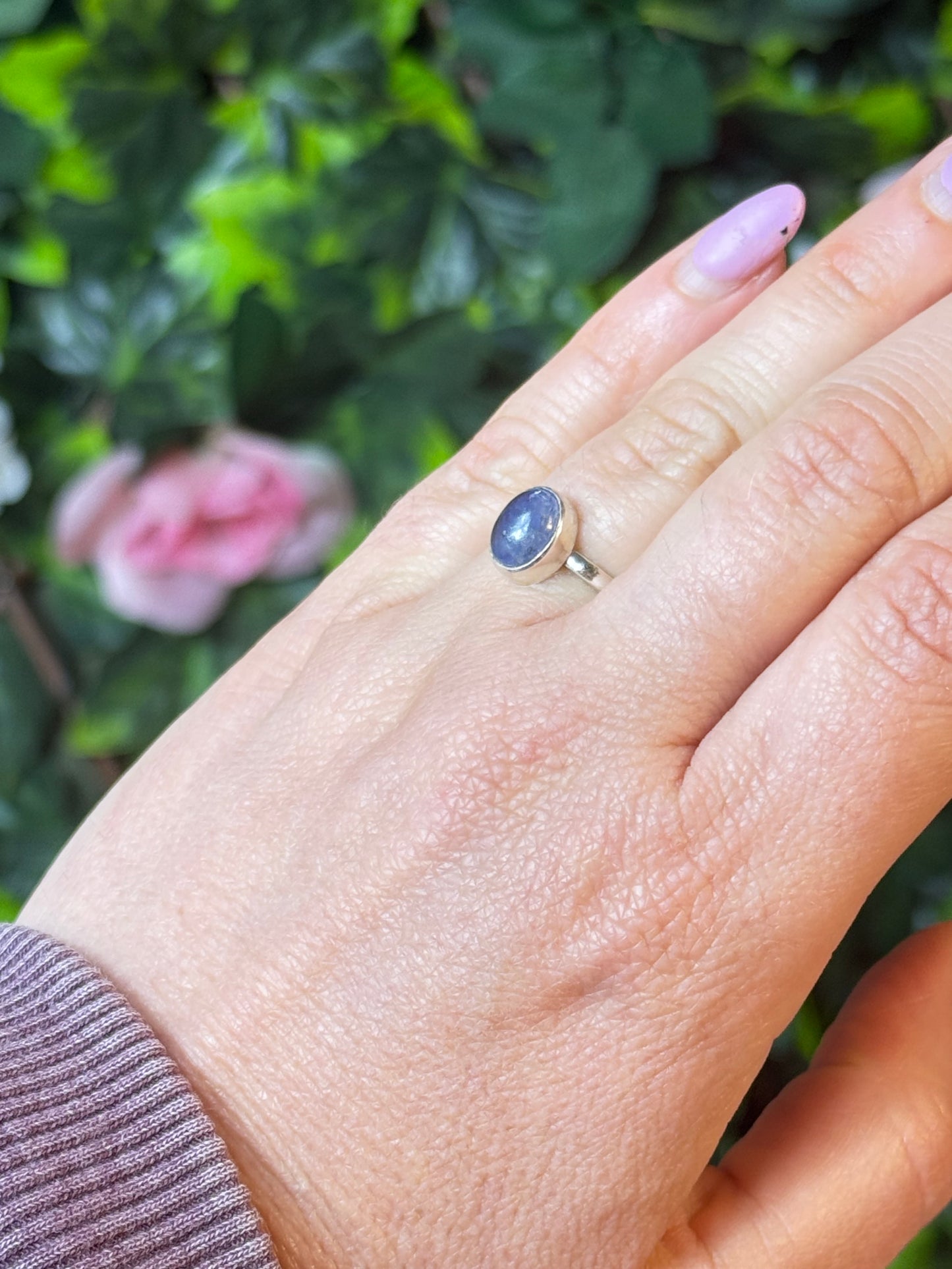 Tanzanite 925 Silver Ring - Size M