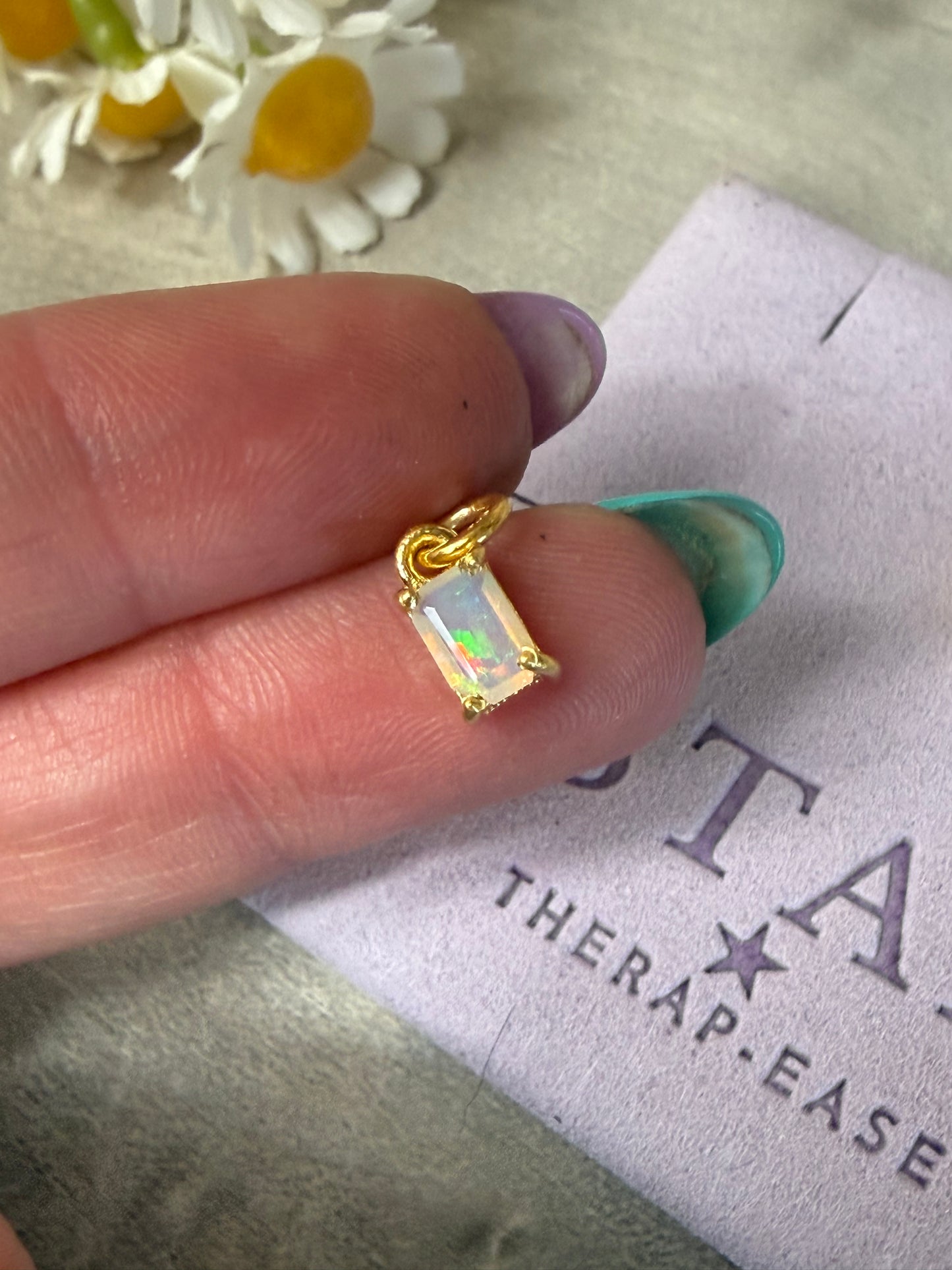 Emerald cut 18K Gold Pendant
