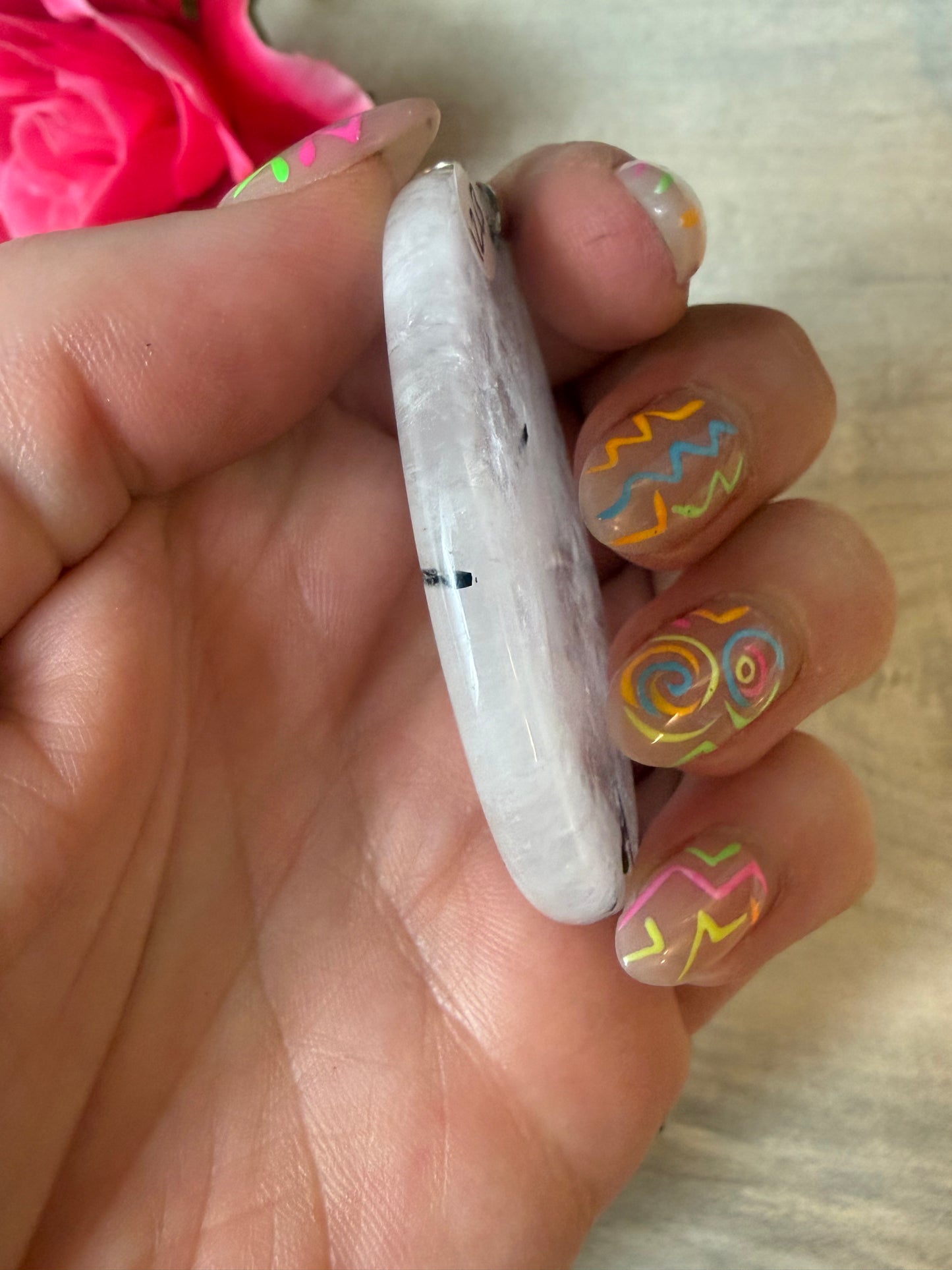 Tourmaline in Quartz Pendant - Stainless Steel