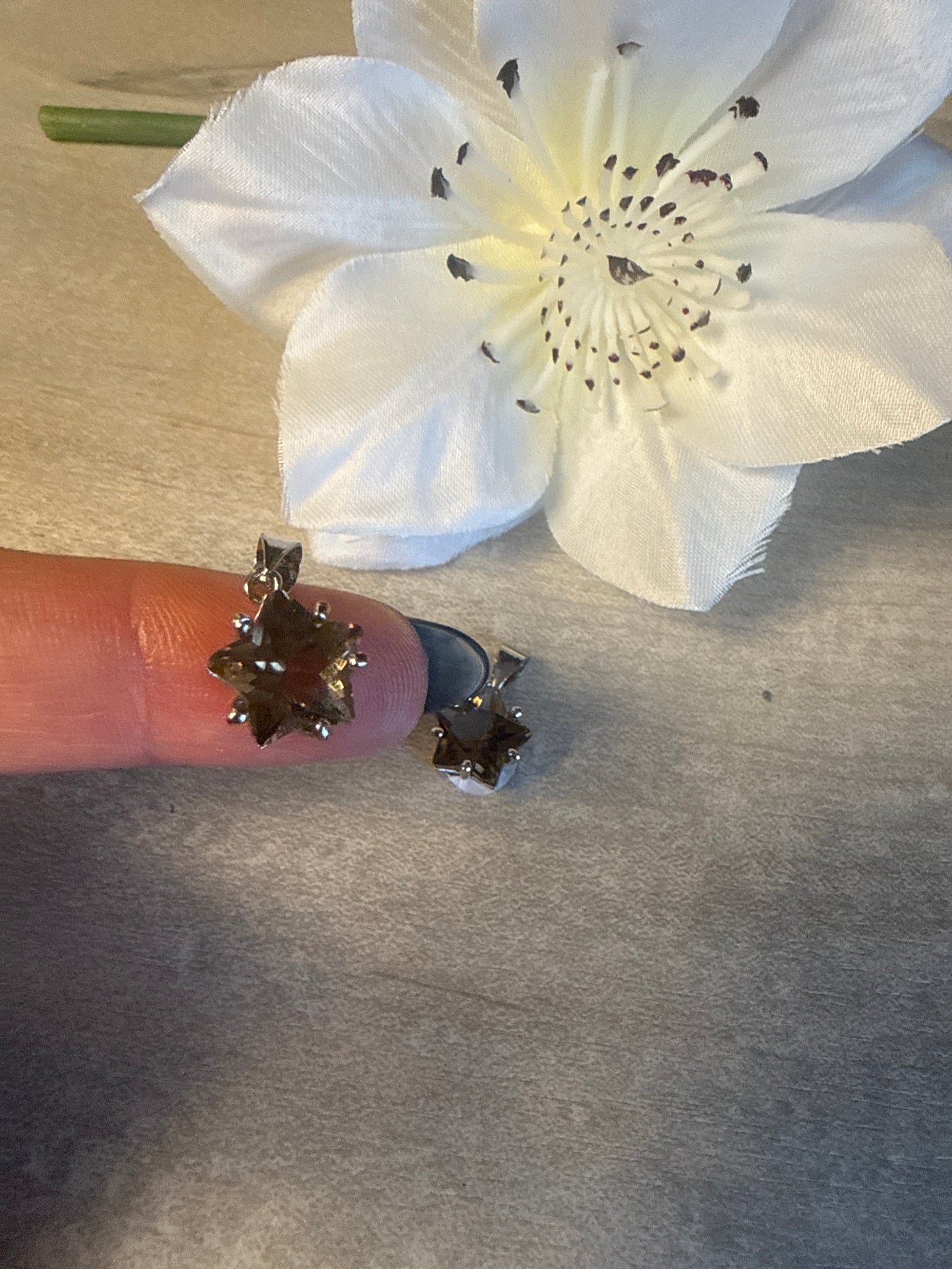 Smoky Star Pendant - plated silver