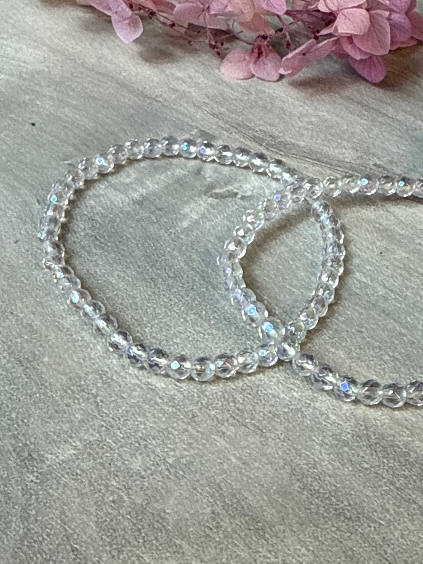 Rainbow facet Clear Quartz Bracelet