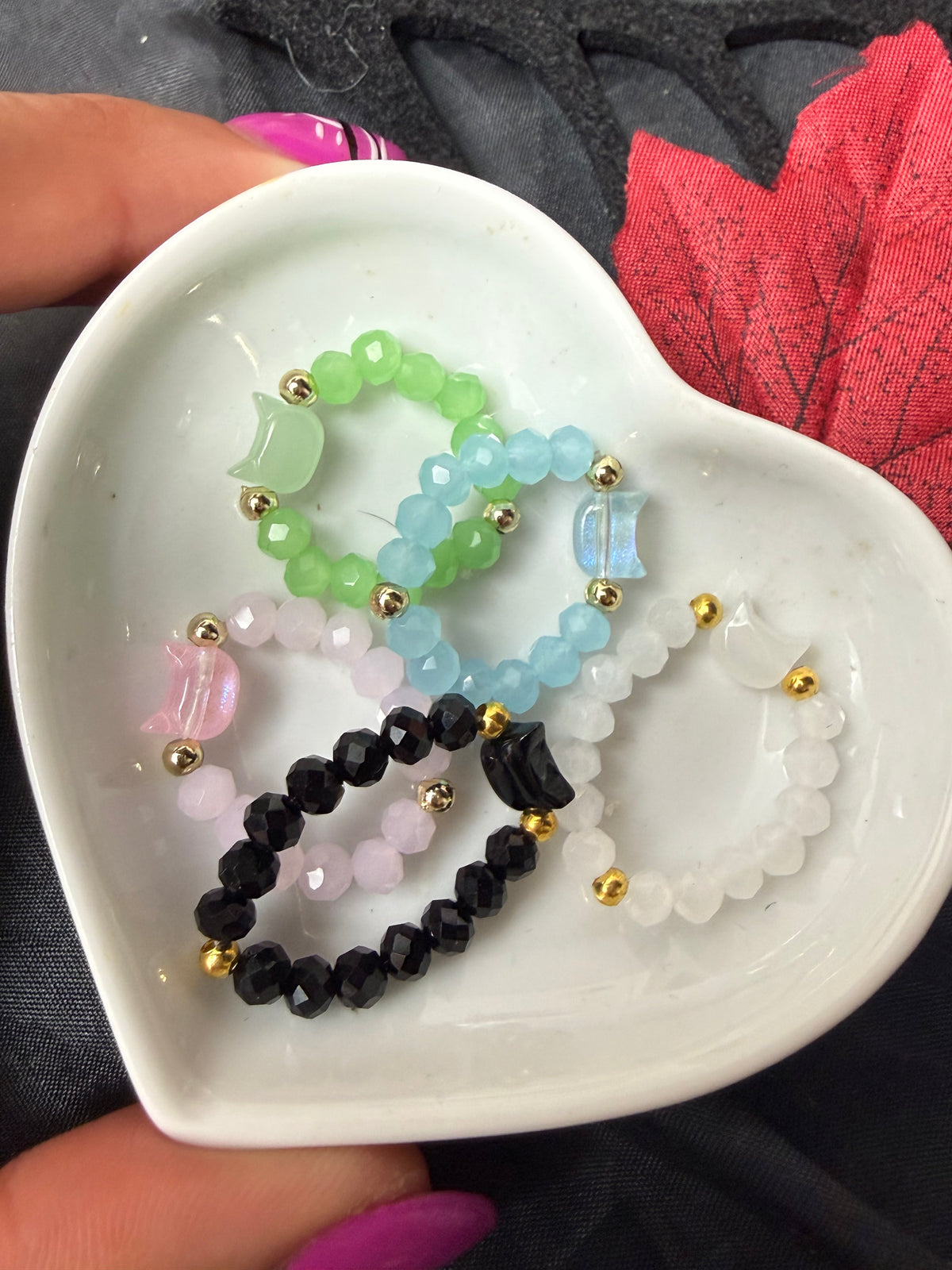 Cat Stretchy Crystal Ring