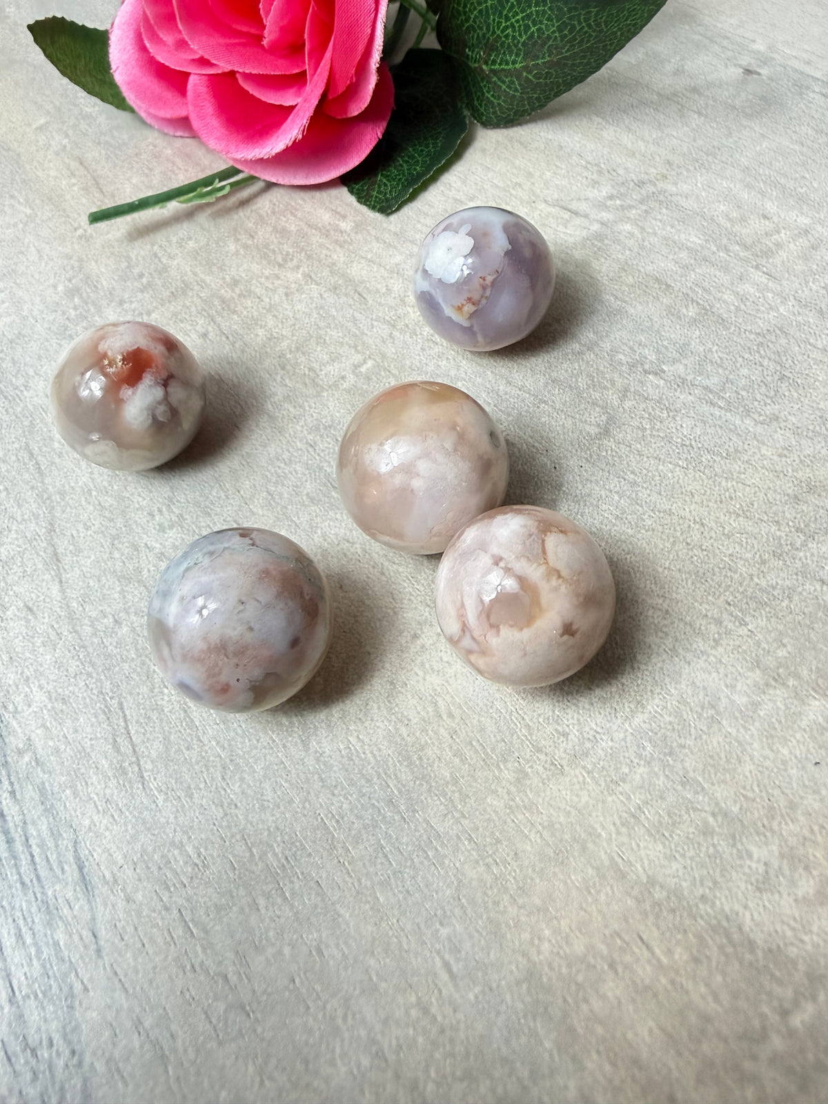Flower agate Sphere - 22mm