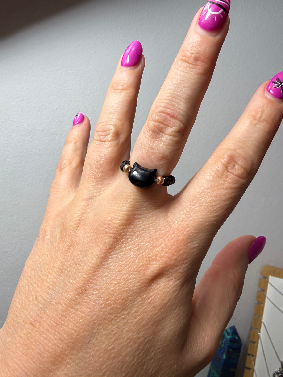 Cat Stretchy Crystal Ring