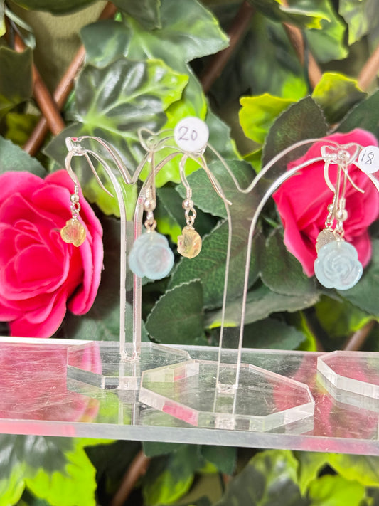 Flower Rose 925 Sterling Earrings