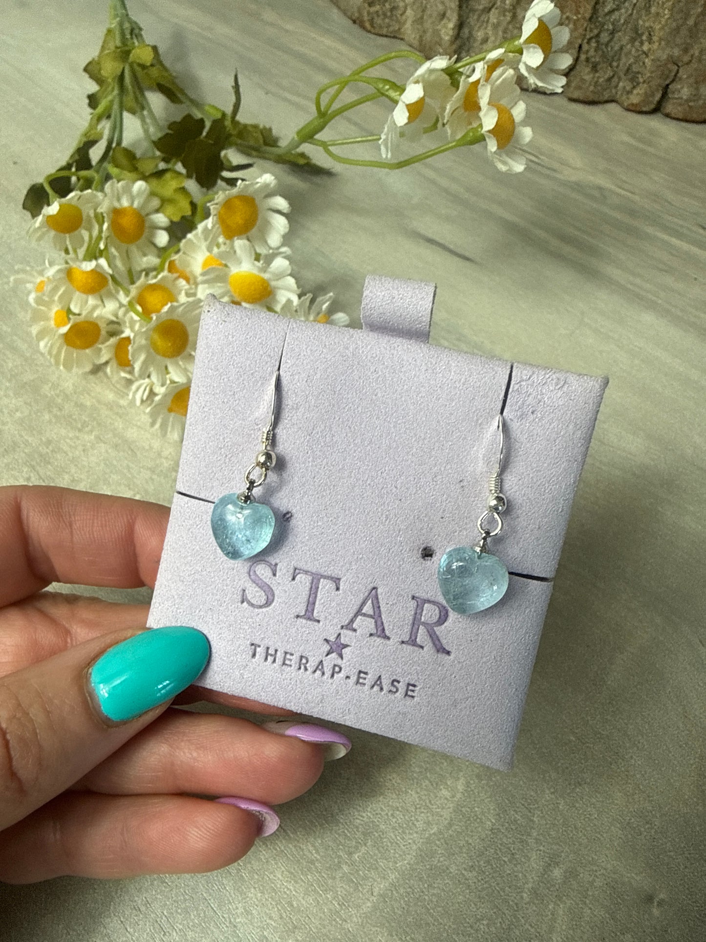 Aquamarine Earrings Handmade - 925 Sterling Silver