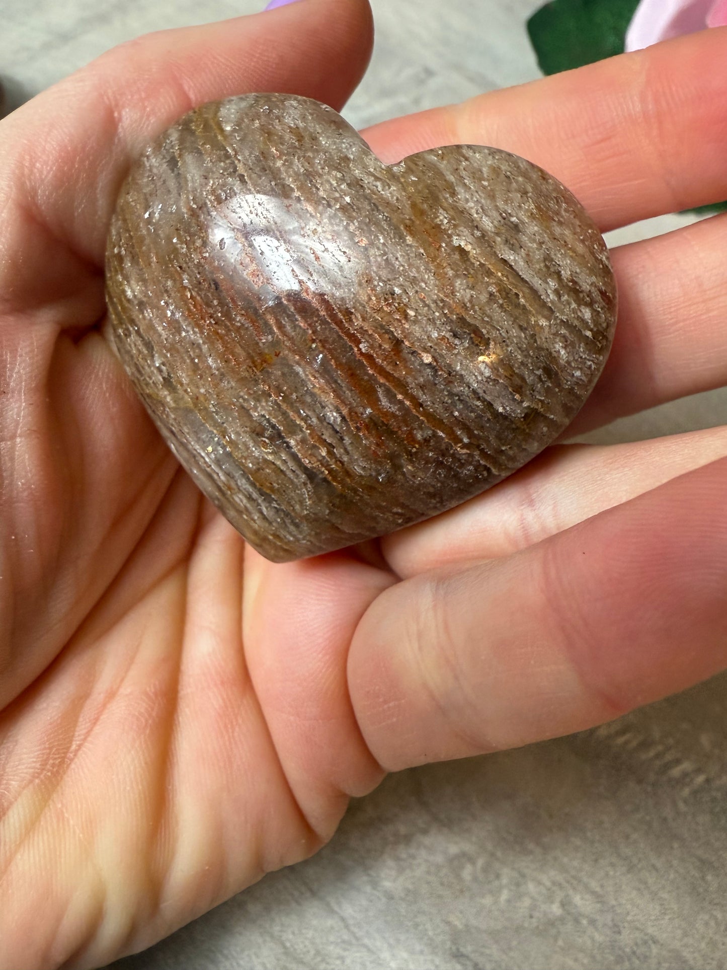 Thousand Layer Garden Quartz Heart