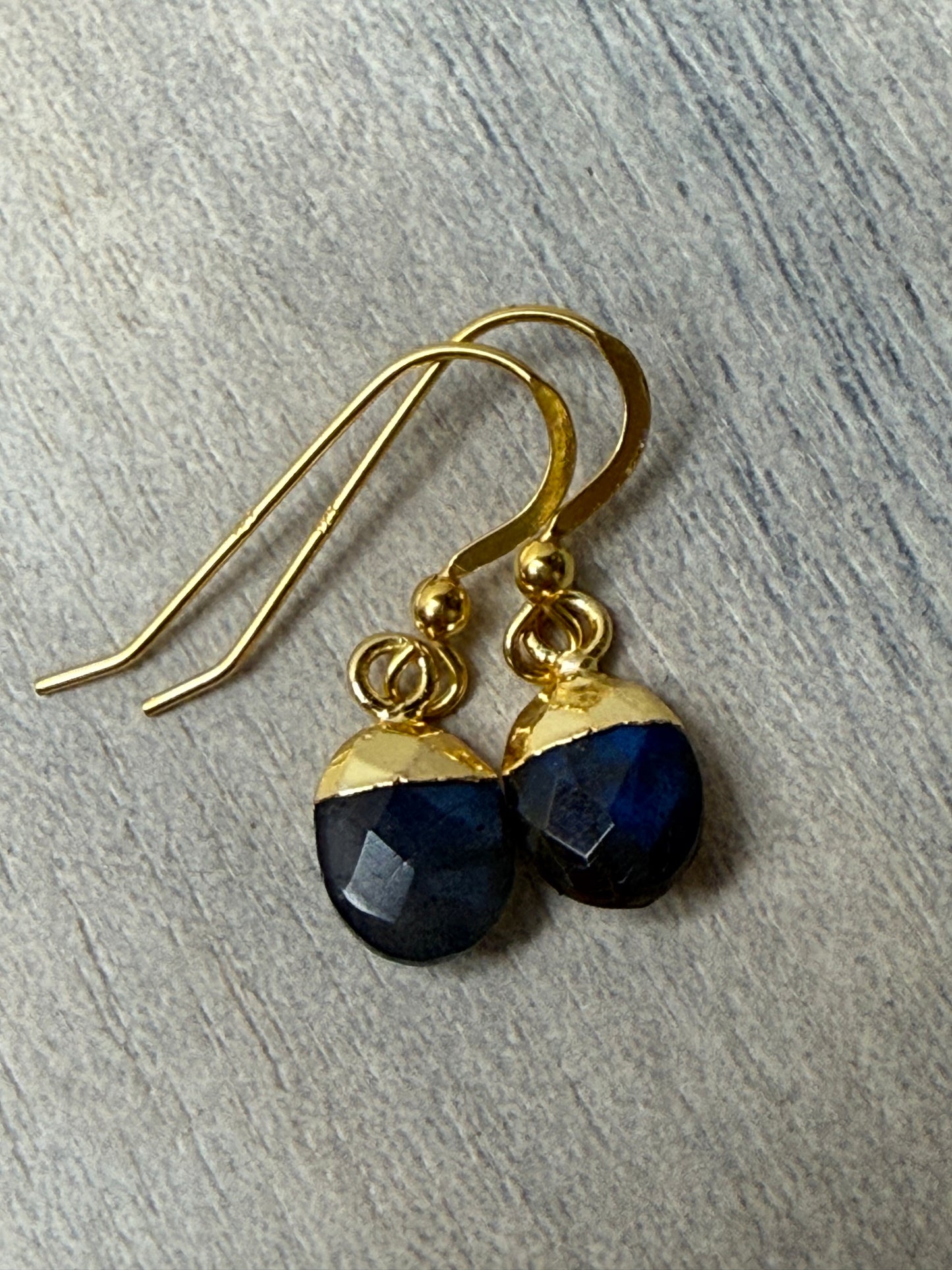 Lab Facet Earring & Necklace 18K Gold Set