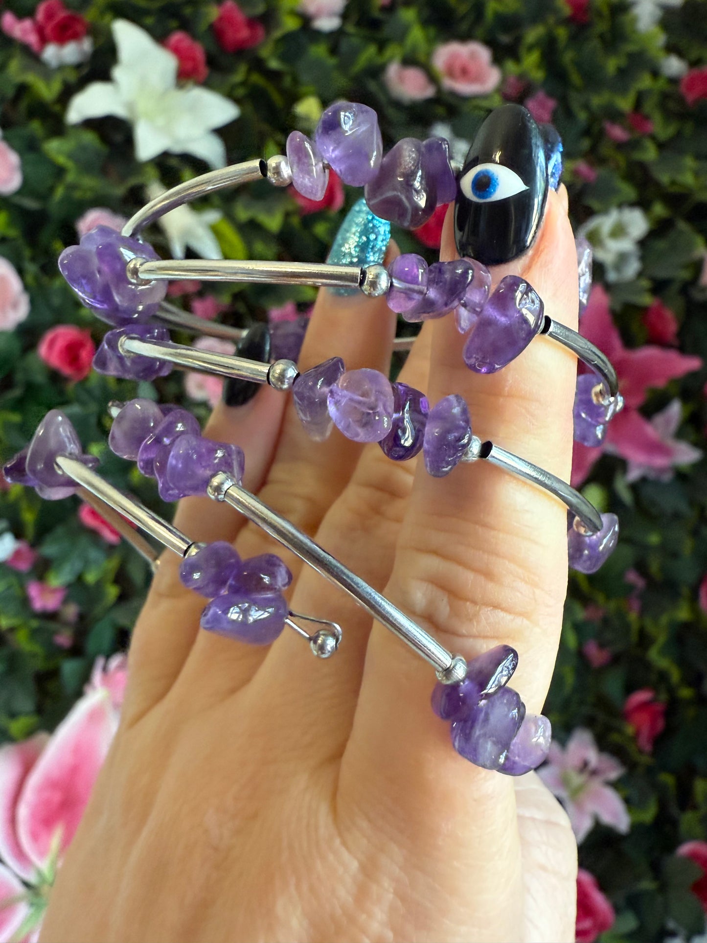 Amethyst Spiral Bracelet