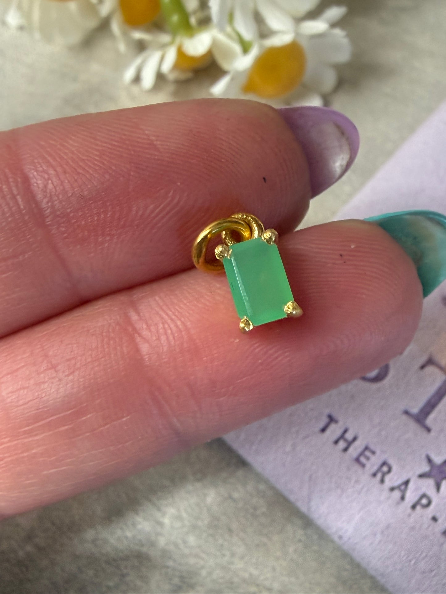 Emerald cut 18K Gold Pendant
