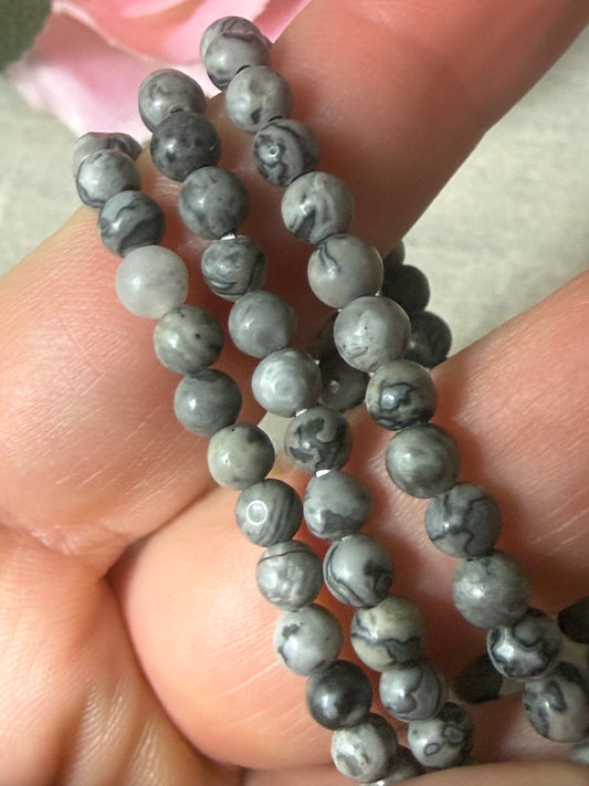 Map Jasper 4mm Bracelet