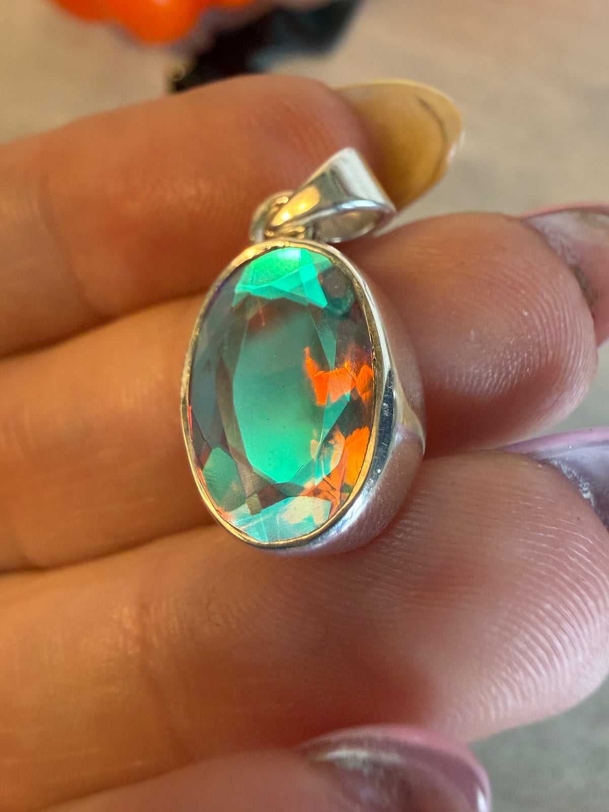 Mystic Topaz 925 Sterling Pendant