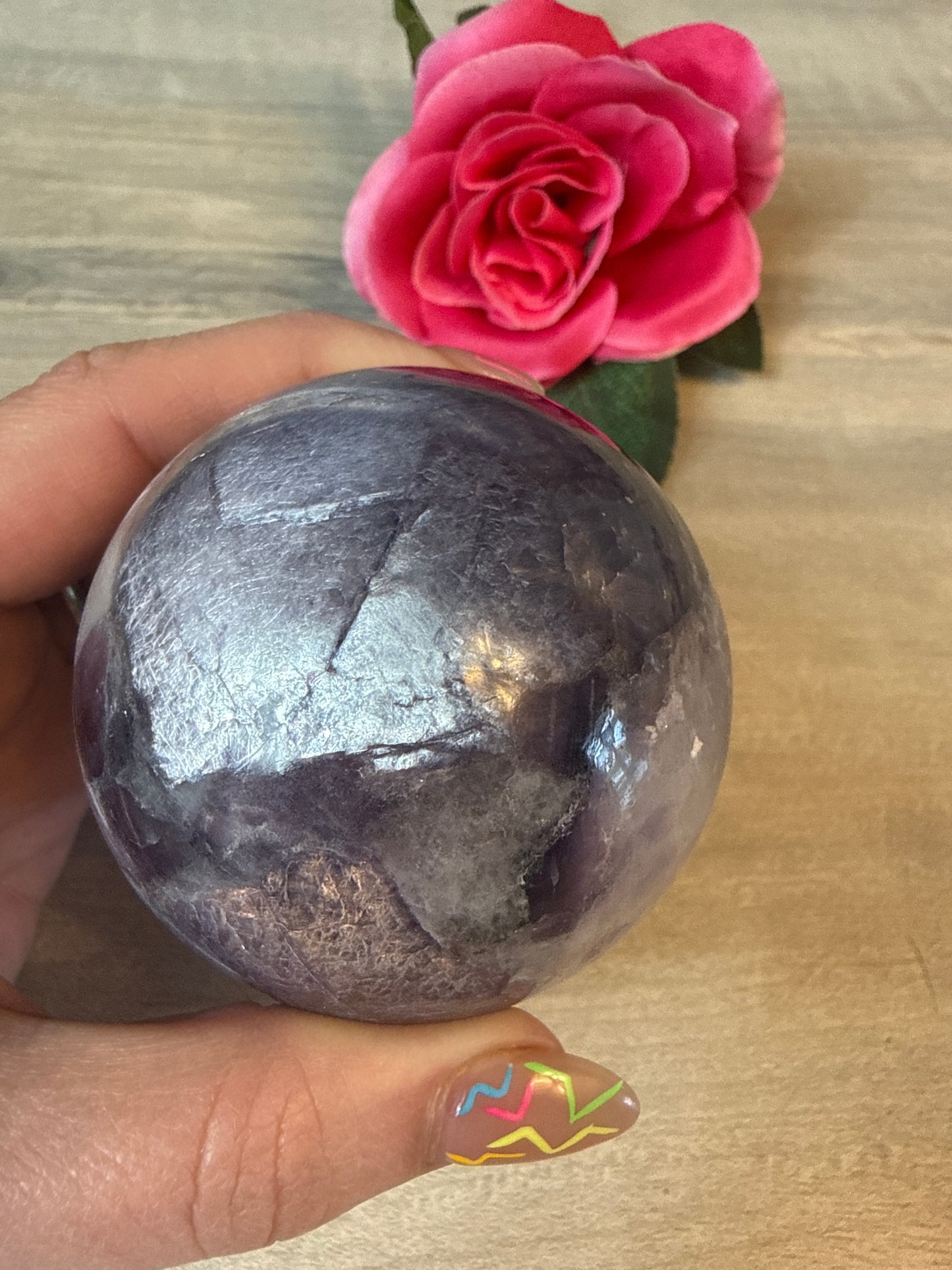 Gem Lepidolite Sphere