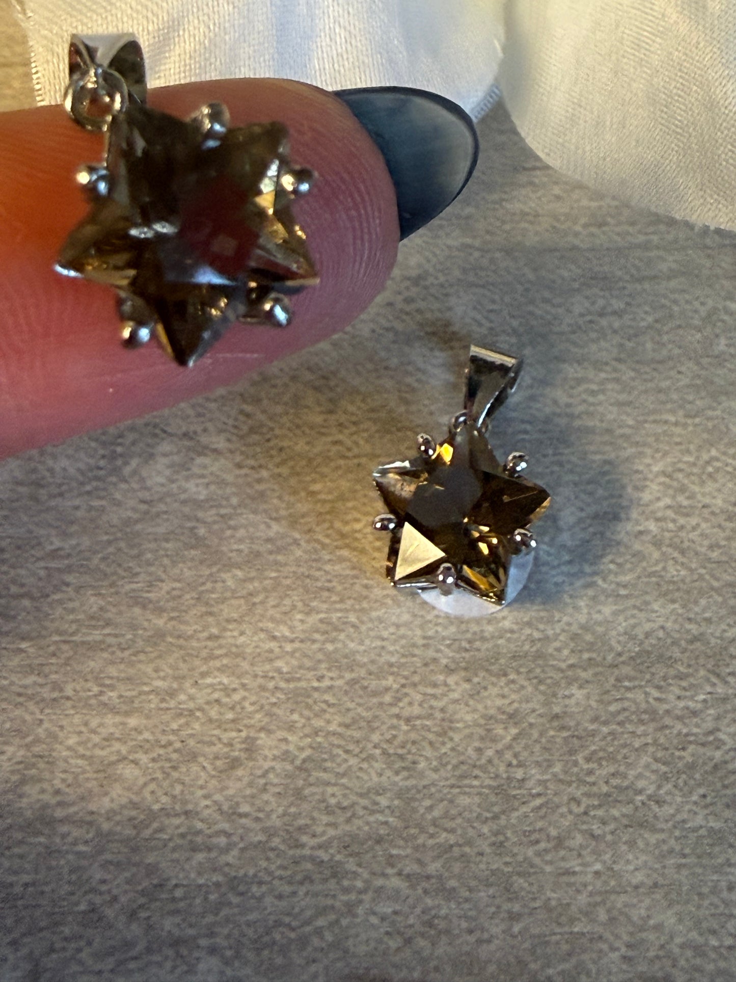 Smoky Star Pendant - plated silver