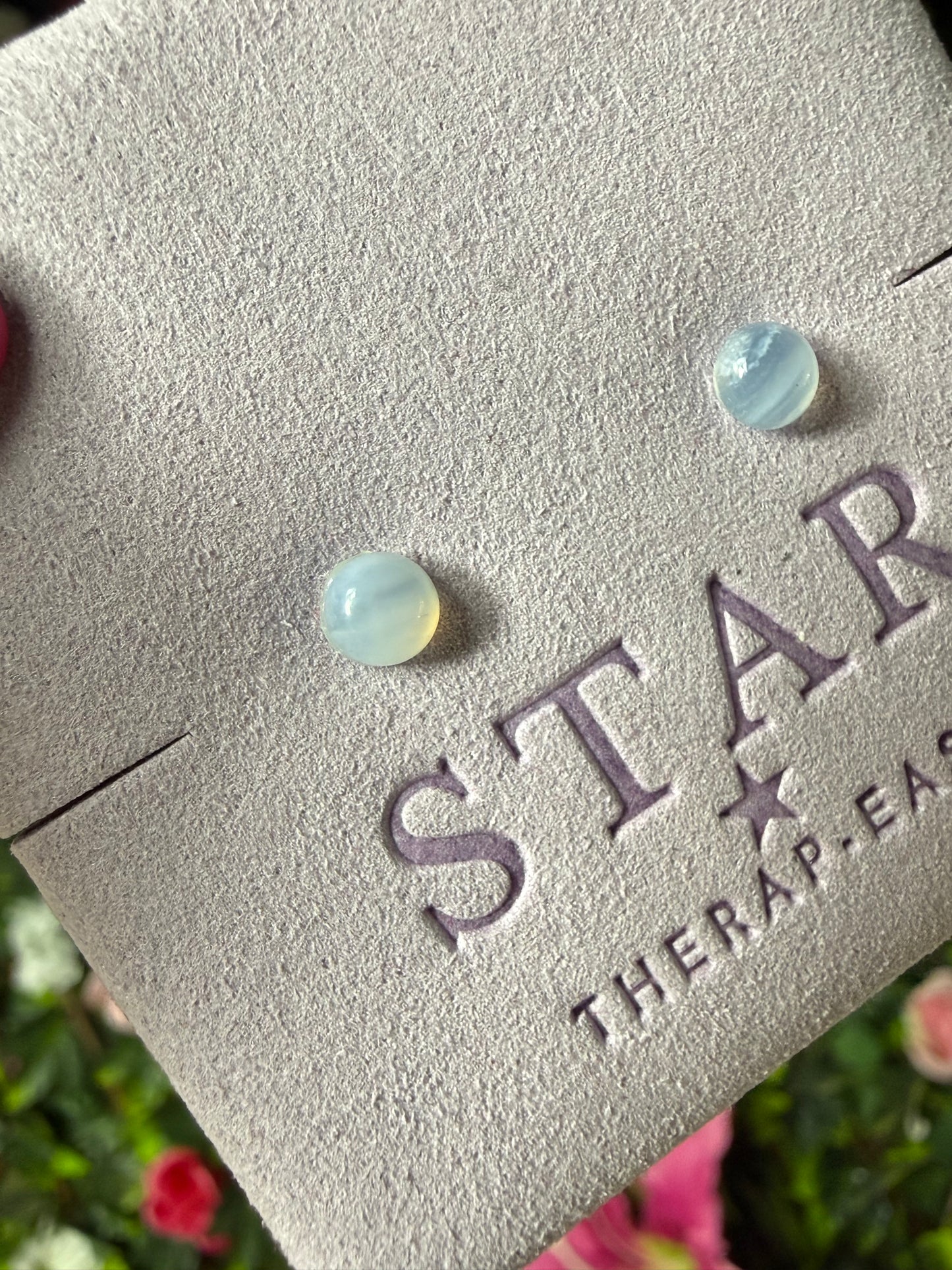 Handmade Blue Lace Agate Sterling Silver Studs