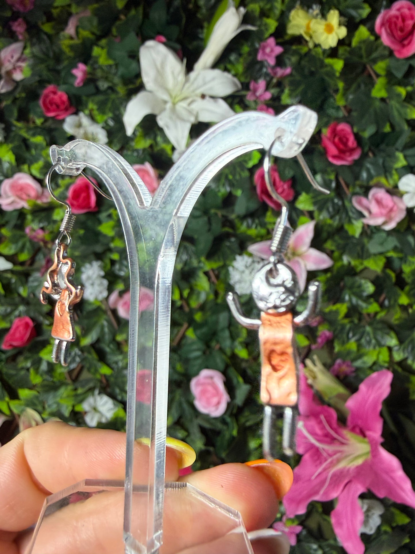 Duo People Earrings - Stainless steel / Copper