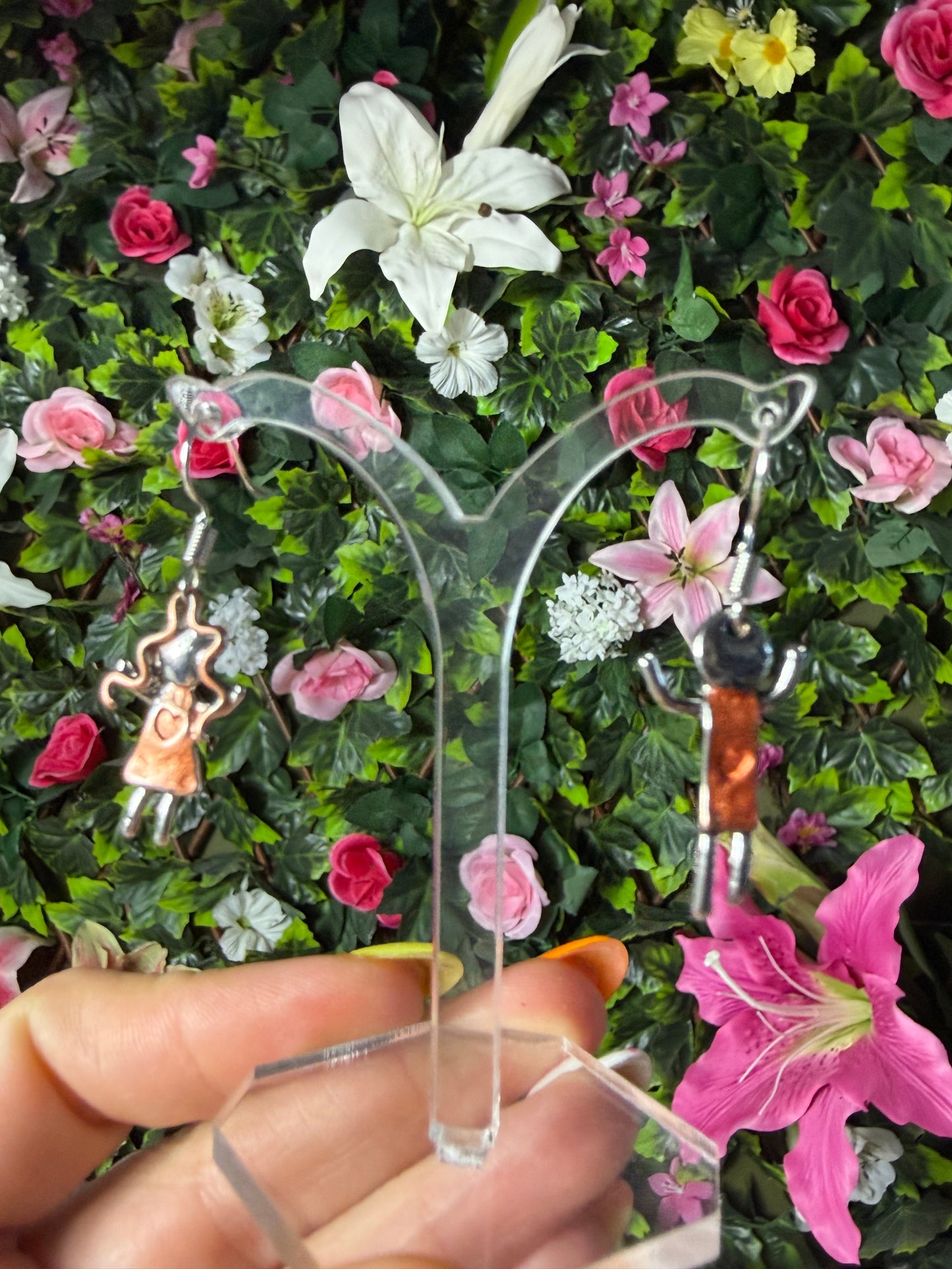 Duo People Earrings - Stainless steel / Copper