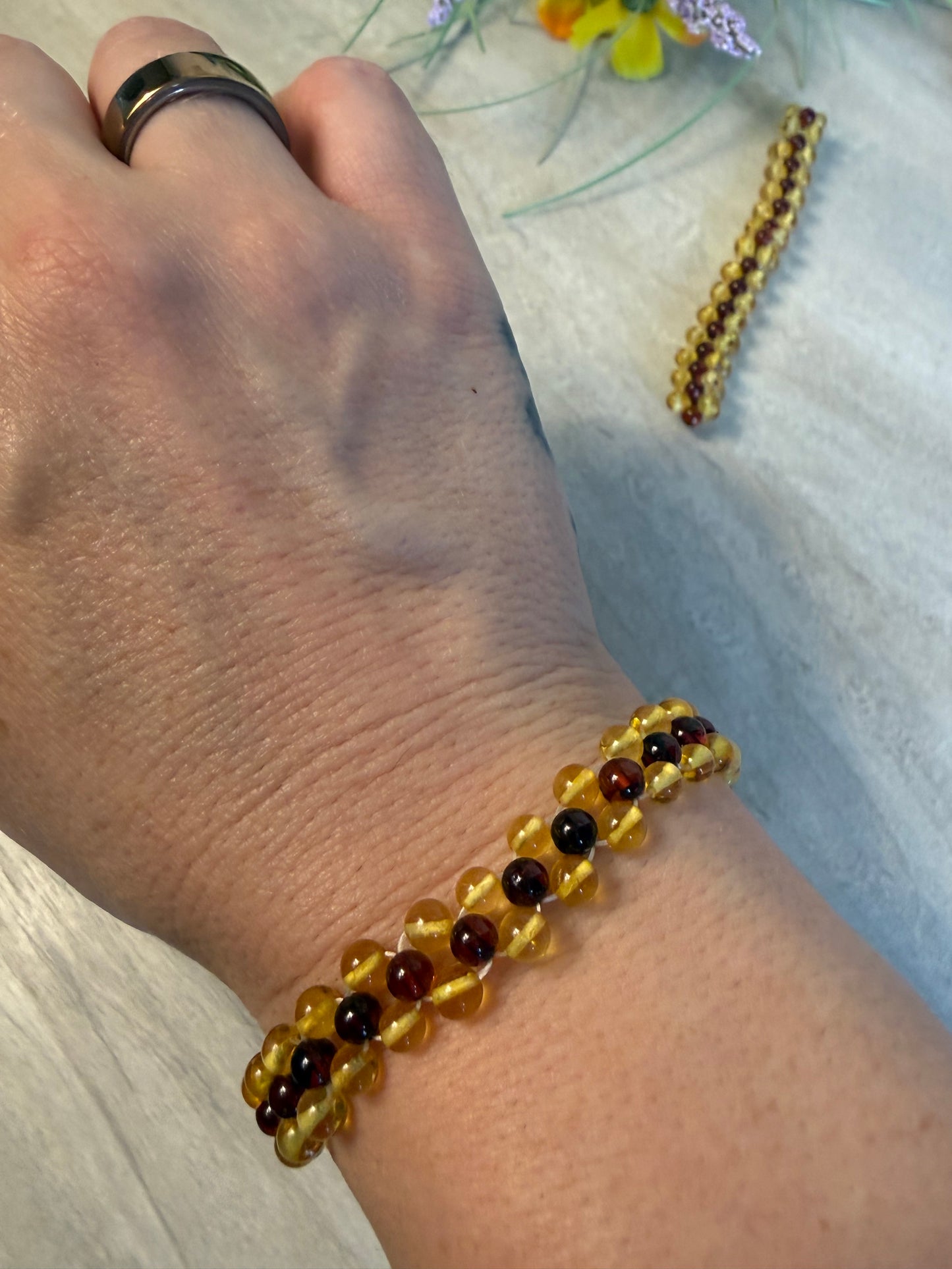 Amber trio bracelet