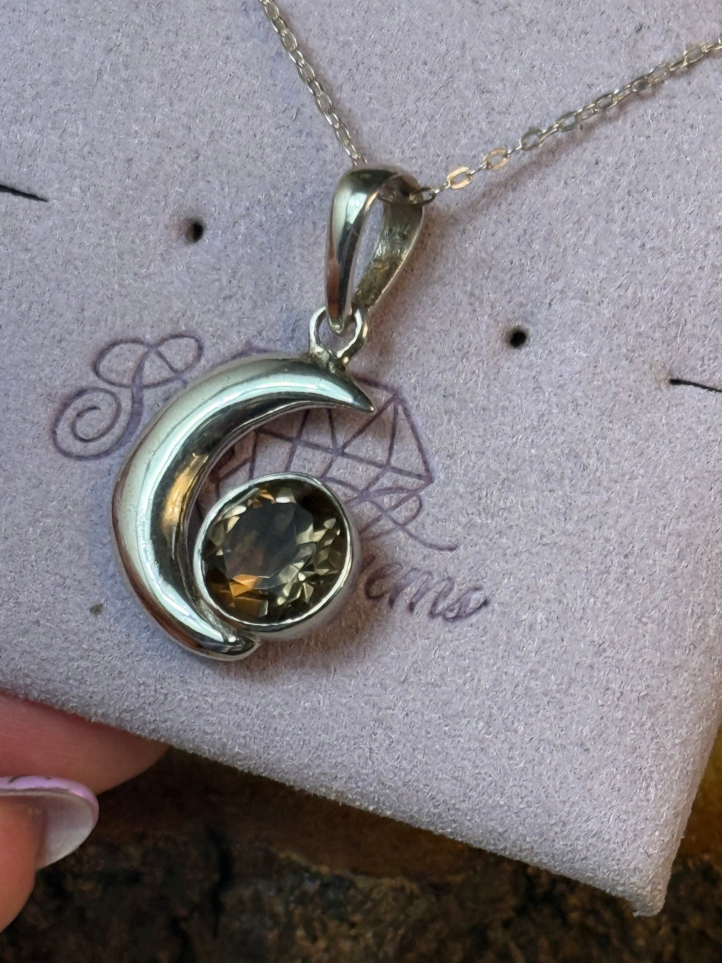 Smoky Moon 925 Sterling Pendant