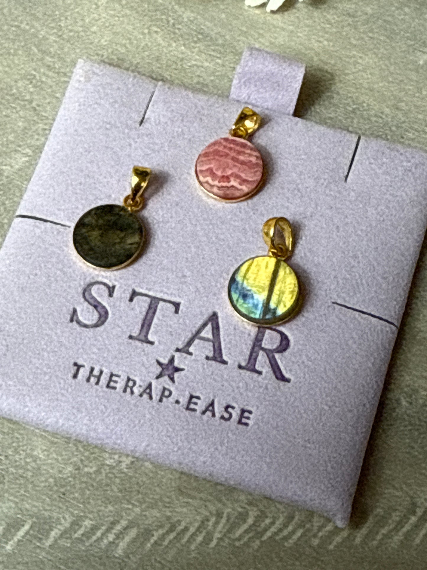 Flat 18K Gold Handmade Pendant