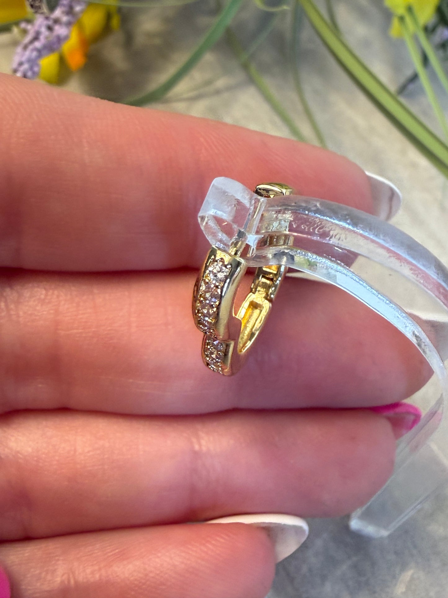 Sparkly Heart Hoop Earrings