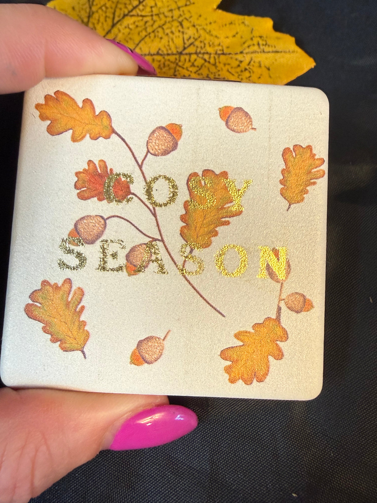 Autumn pocket vanity mirror