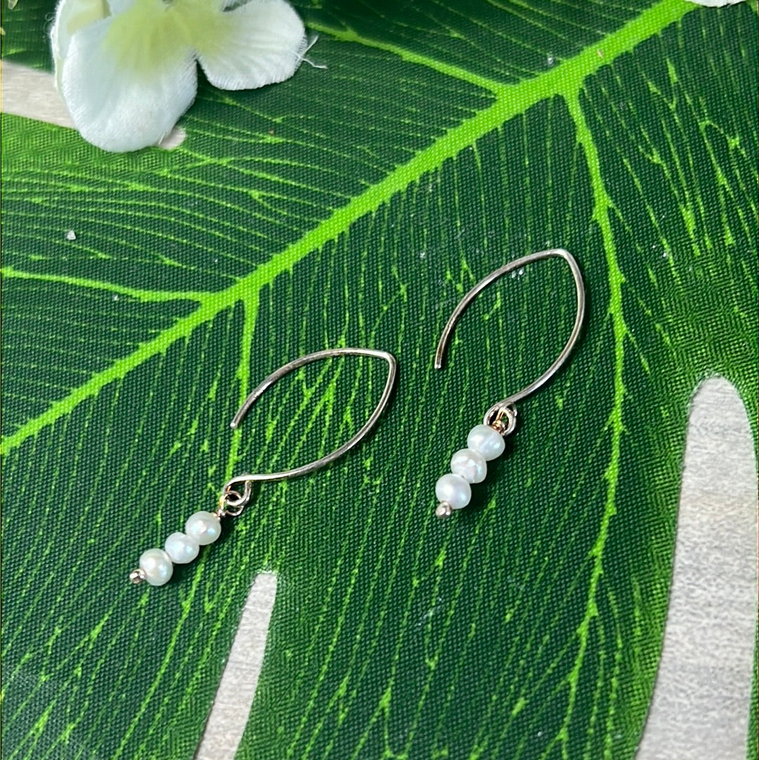 Pearl Dangles Hook -  925 Sterling Silver Earrings