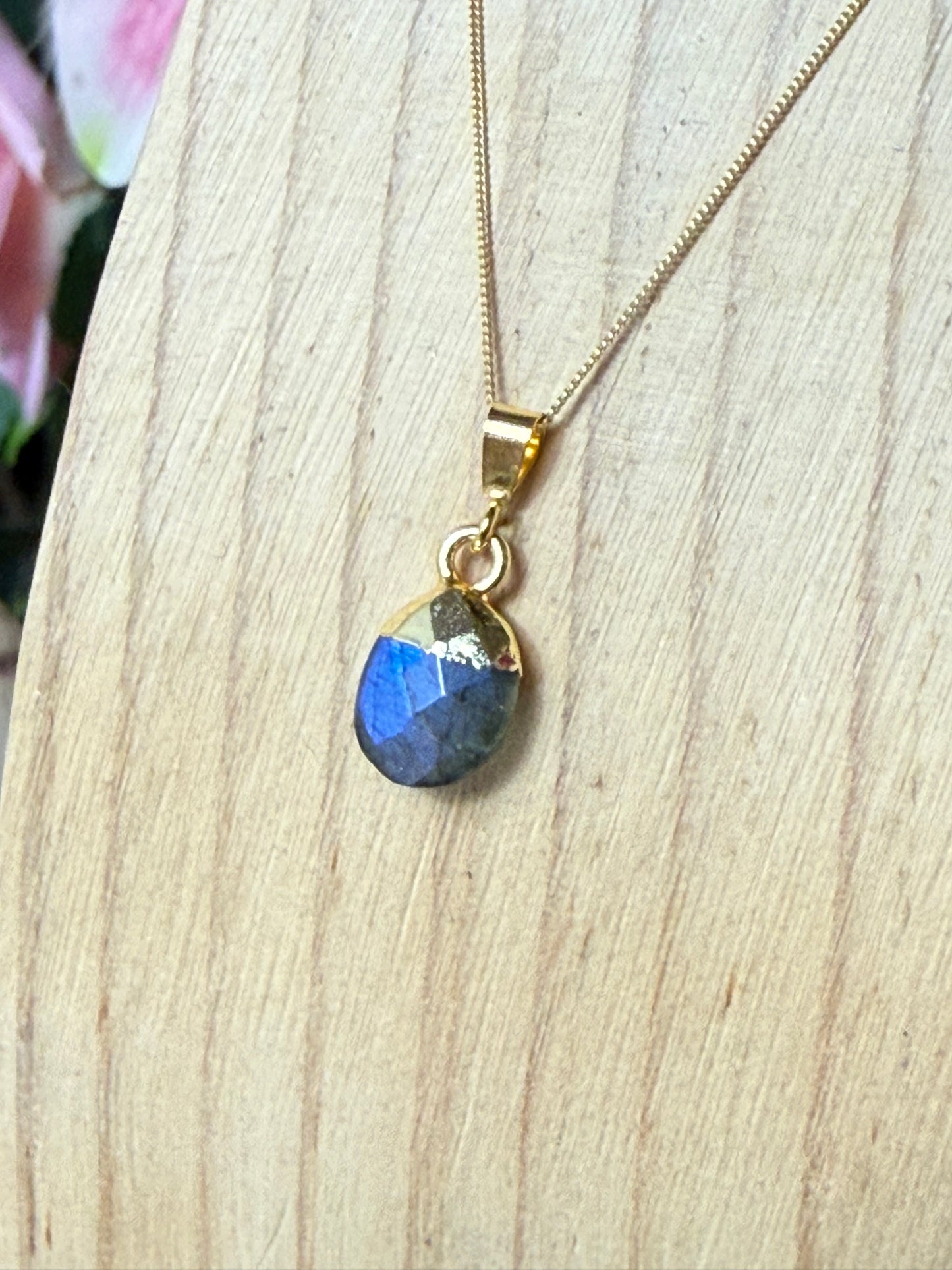 Lab Facet Earring & Necklace 18K Gold Set