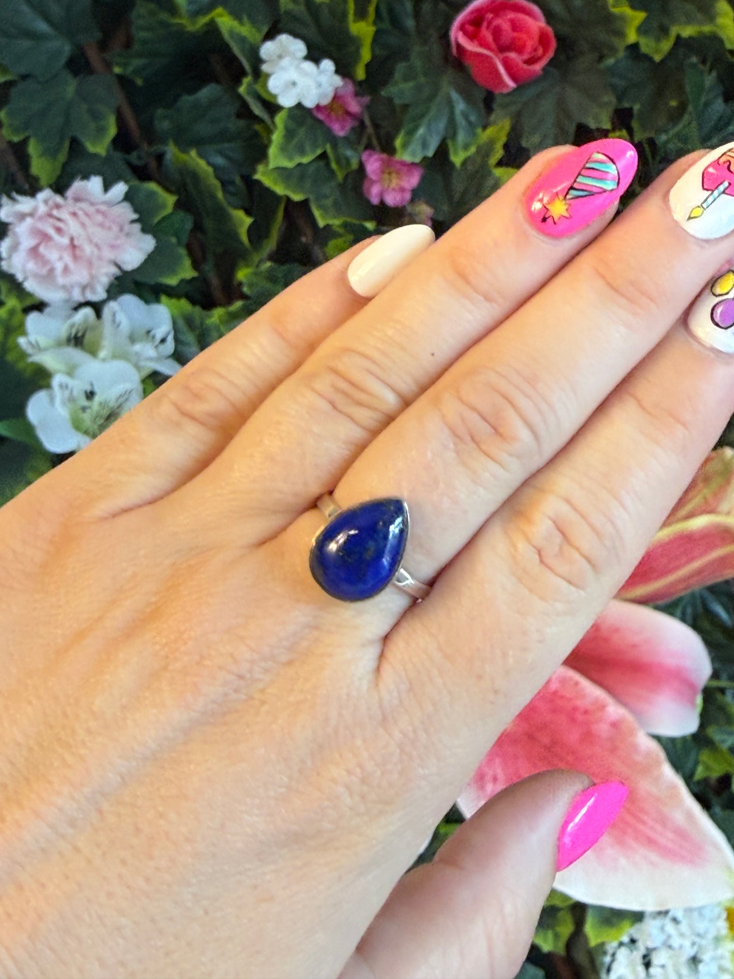 Lapis Adjustable 925 Silver Ring