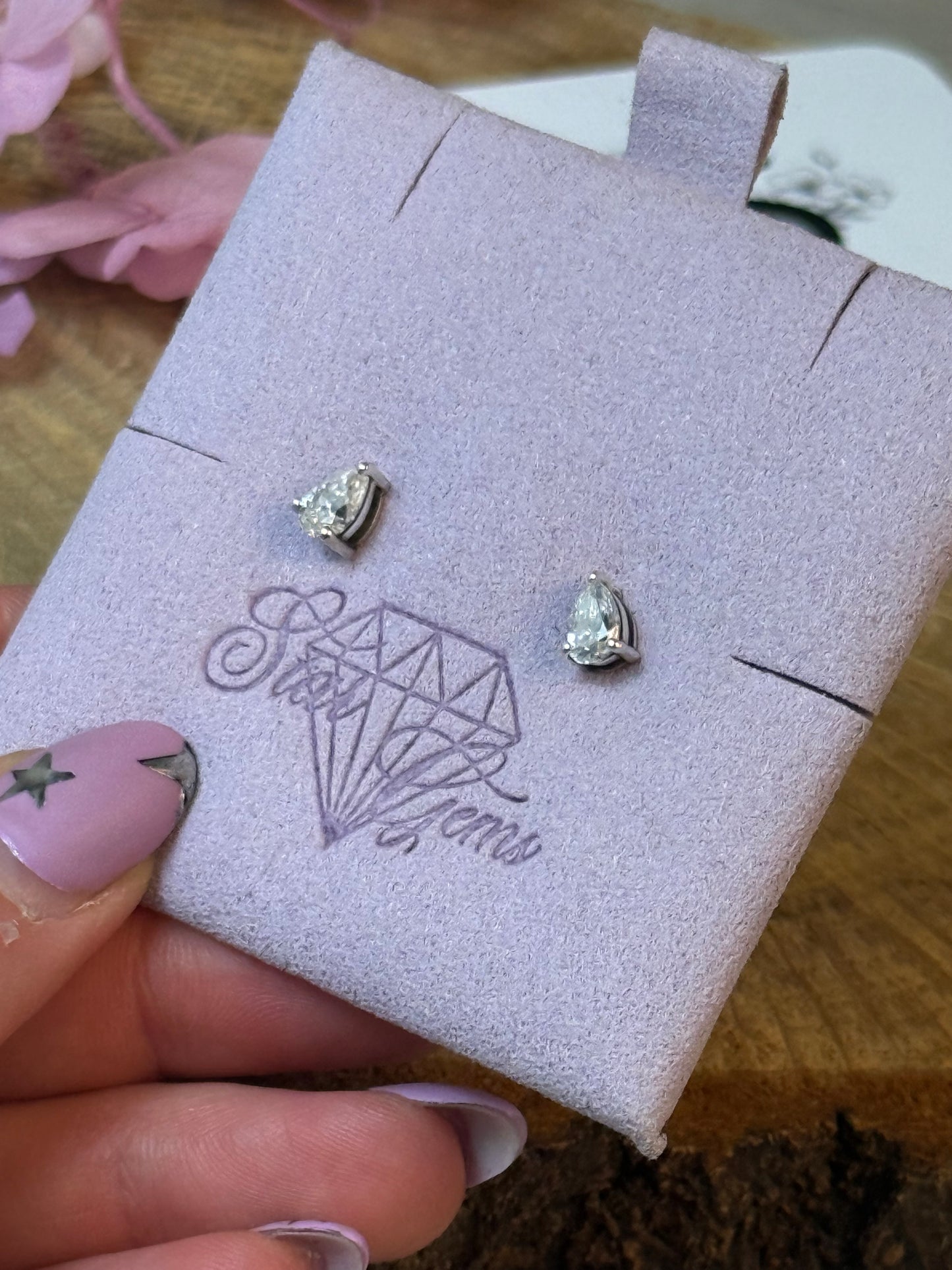 Moissante Teardrop 925 Sterling Silver Stud Earrings