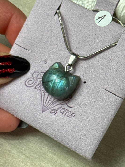Lab Cat Necklace Plated